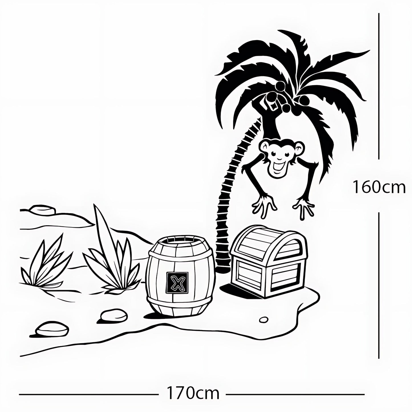 Monkey in Tree with Treasure Chest