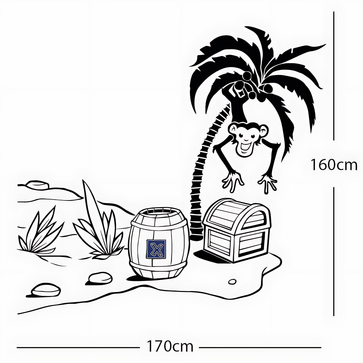 Monkey in Tree with Treasure Chest