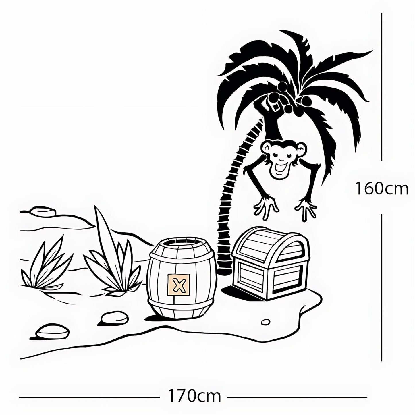 Monkey in Tree with Treasure Chest