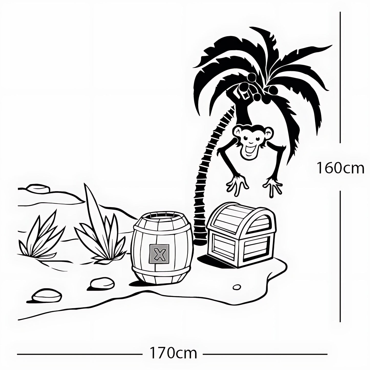 Monkey in Tree with Treasure Chest