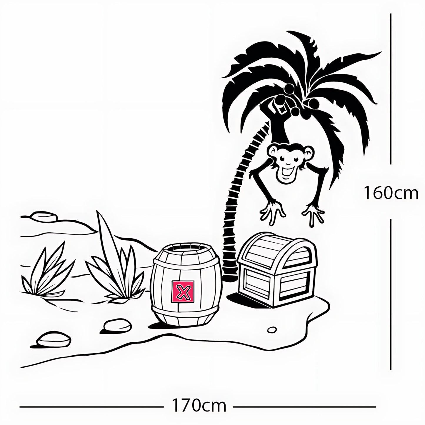 Monkey in Tree with Treasure Chest