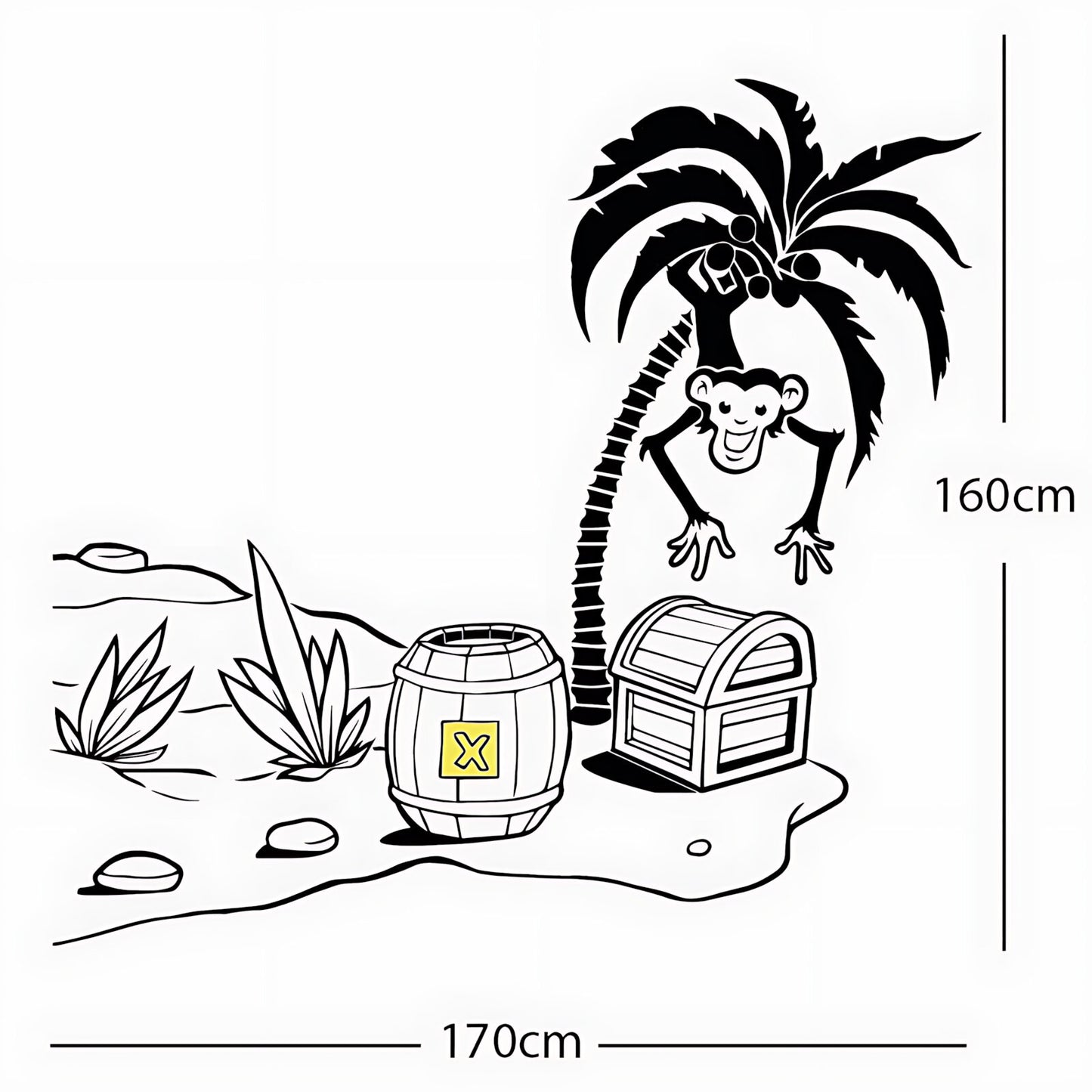 Monkey in Tree with Treasure Chest