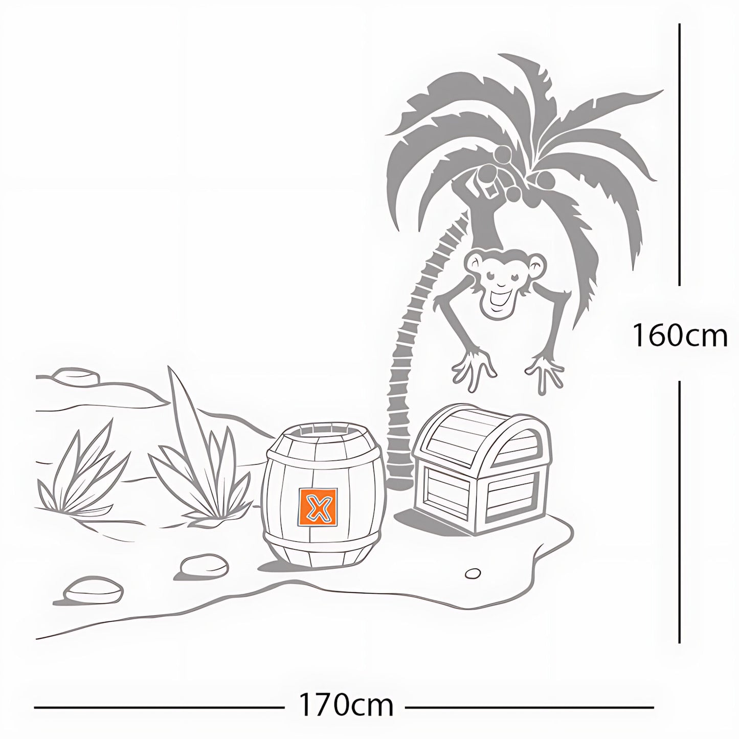 Monkey in Tree with Treasure Chest