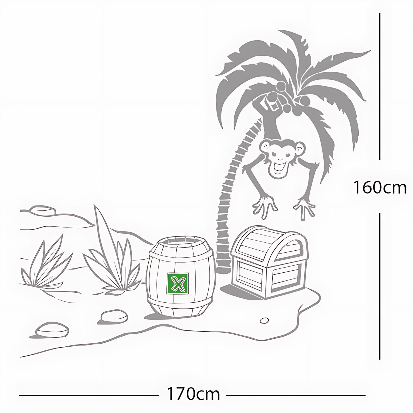 Monkey in Tree with Treasure Chest