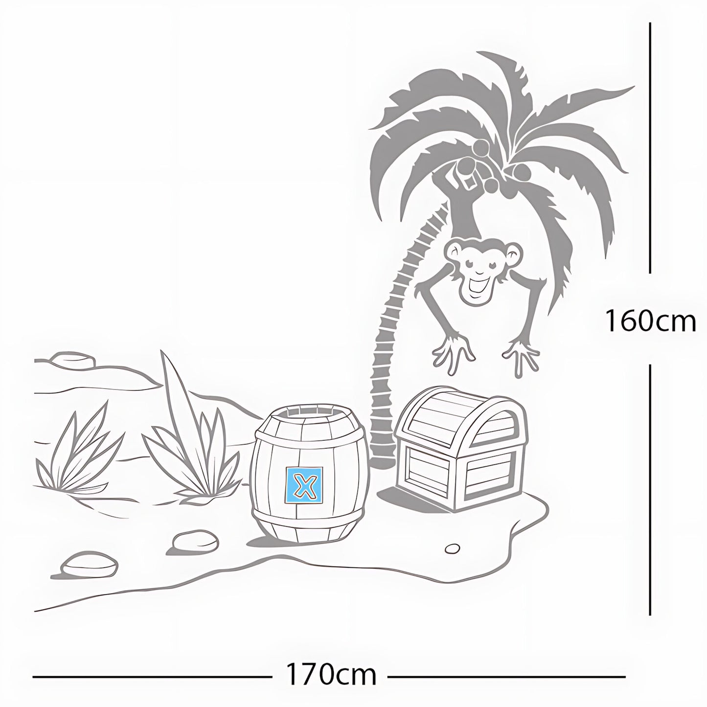 Monkey in Tree with Treasure Chest