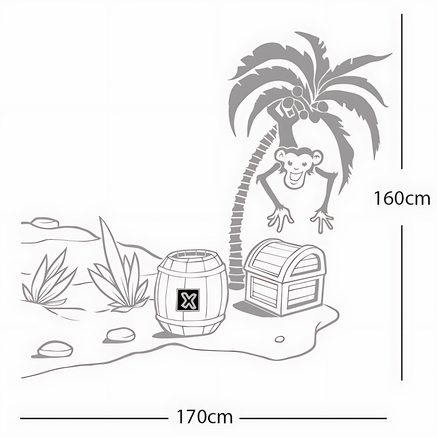 Monkey in Tree with Treasure Chest