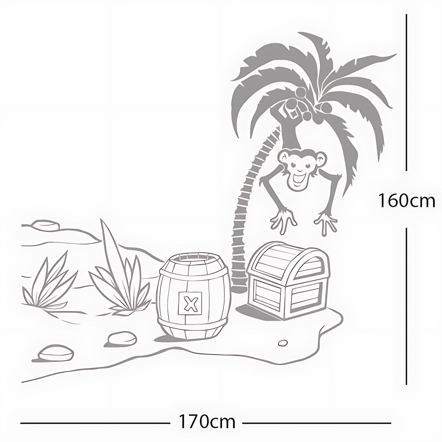 Monkey in Tree with Treasure Chest