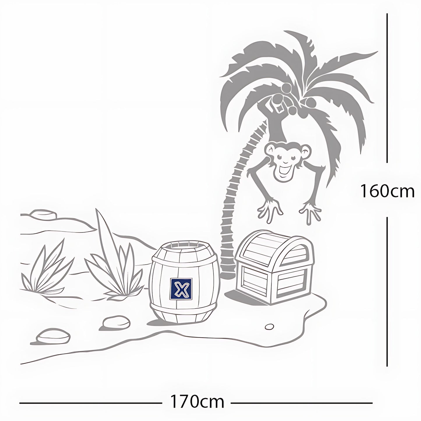 Monkey in Tree with Treasure Chest