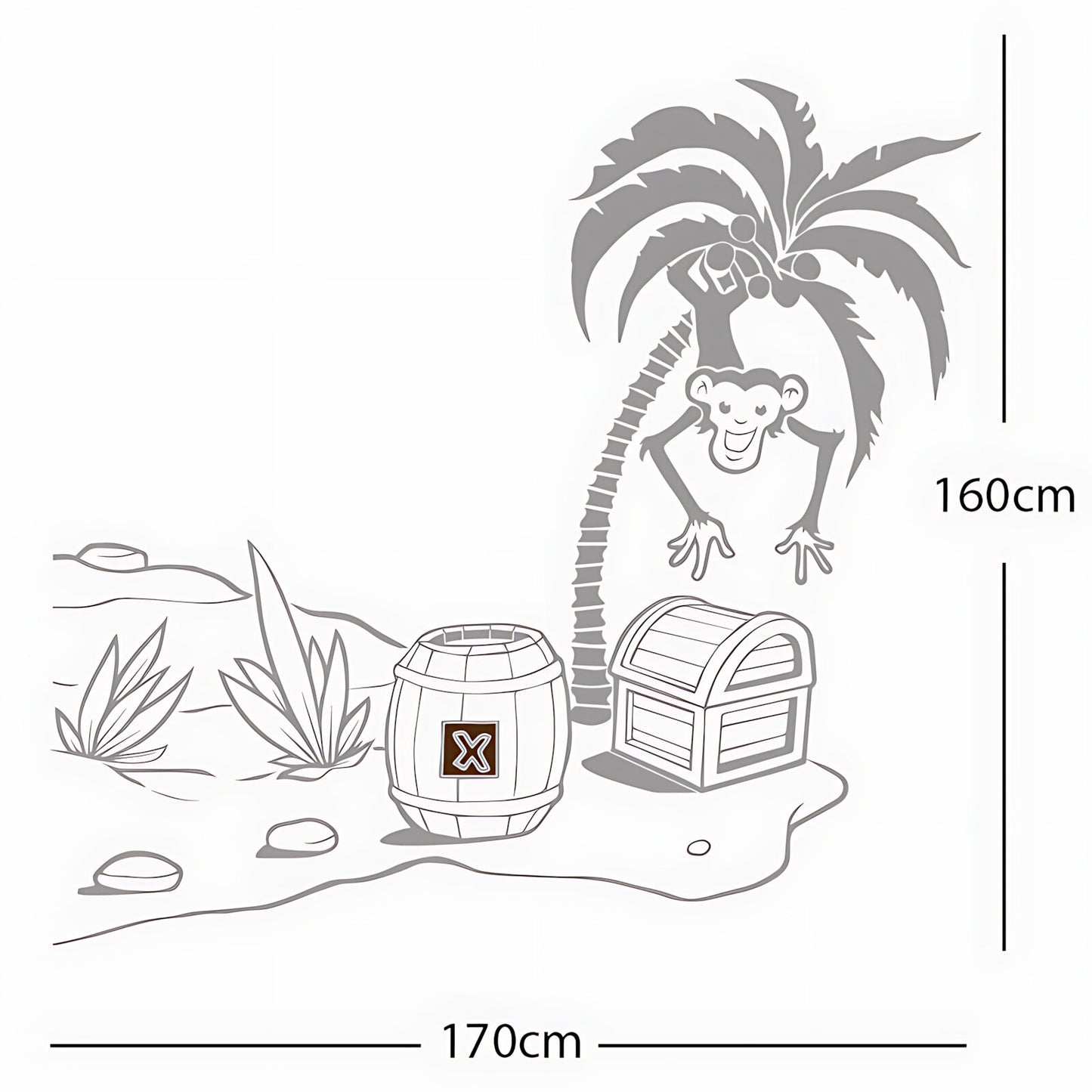 Monkey in Tree with Treasure Chest