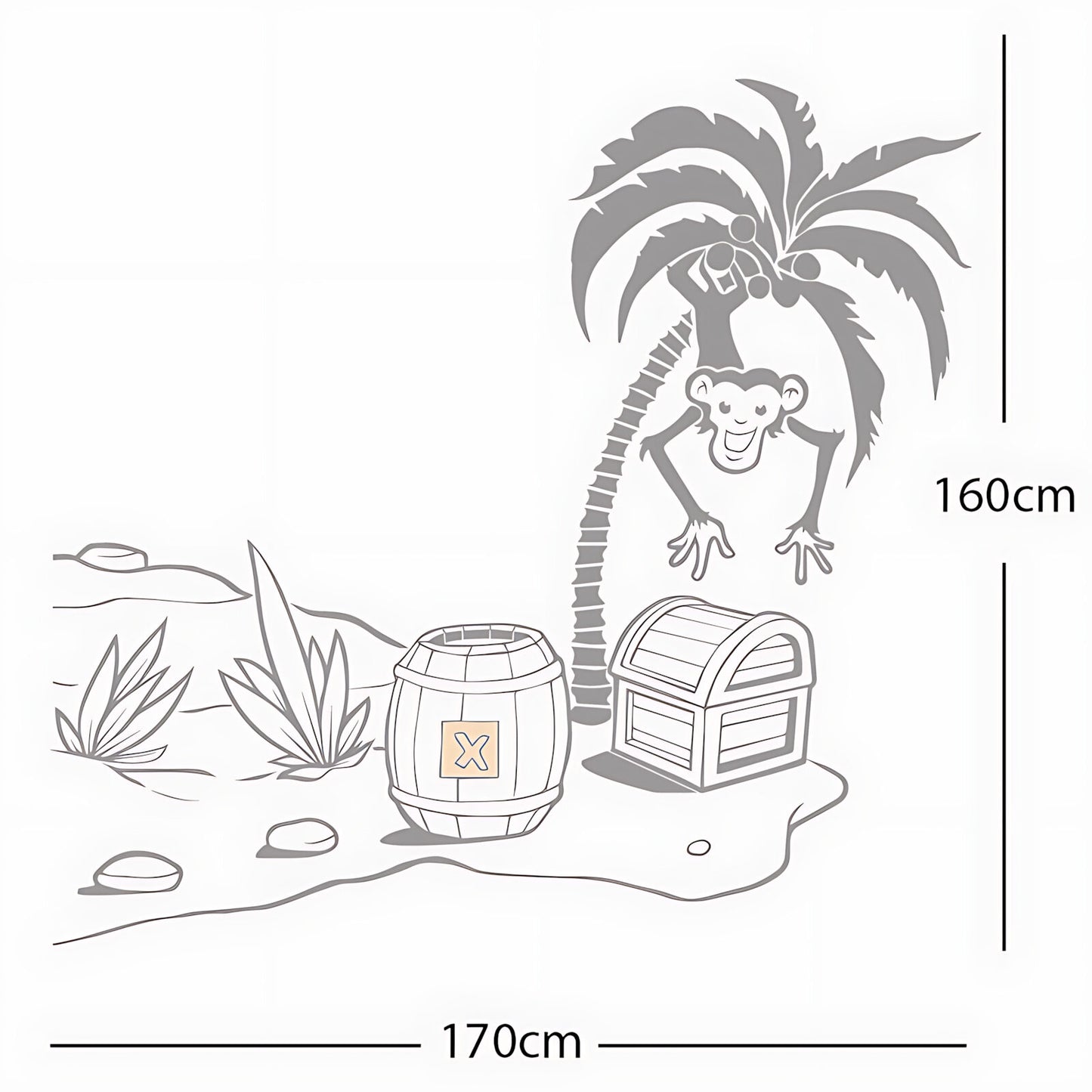 Monkey in Tree with Treasure Chest