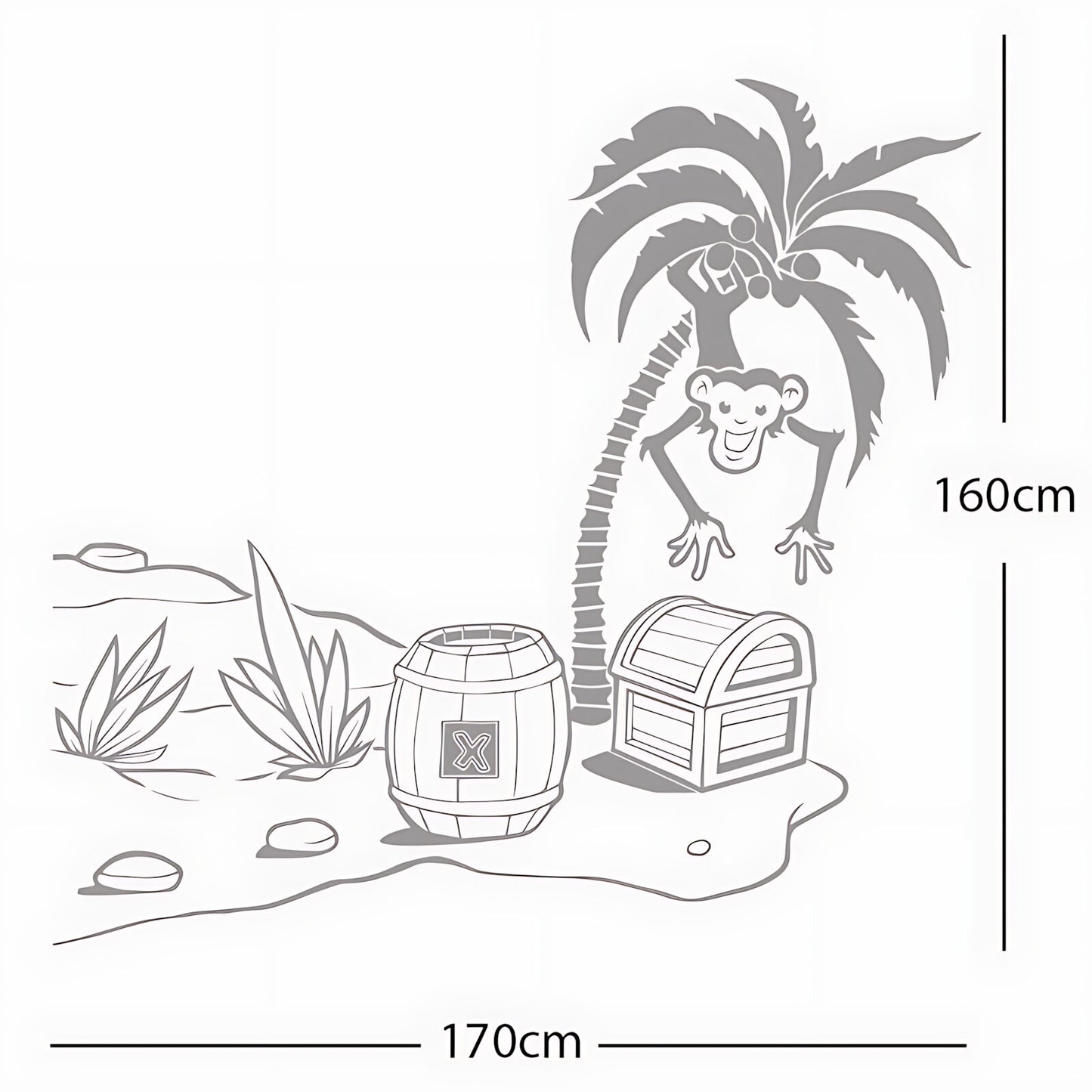 Monkey in Tree with Treasure Chest