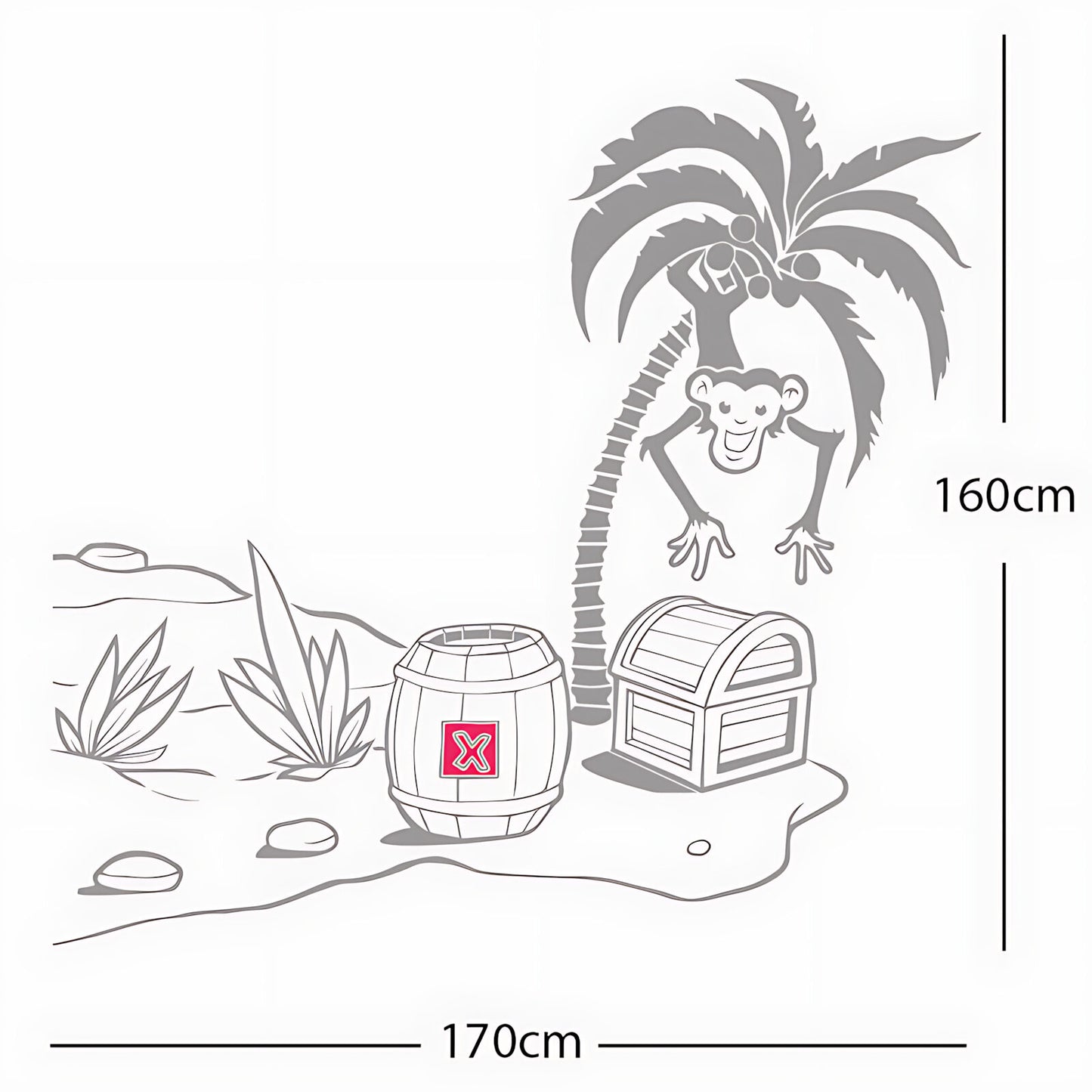 Monkey in Tree with Treasure Chest