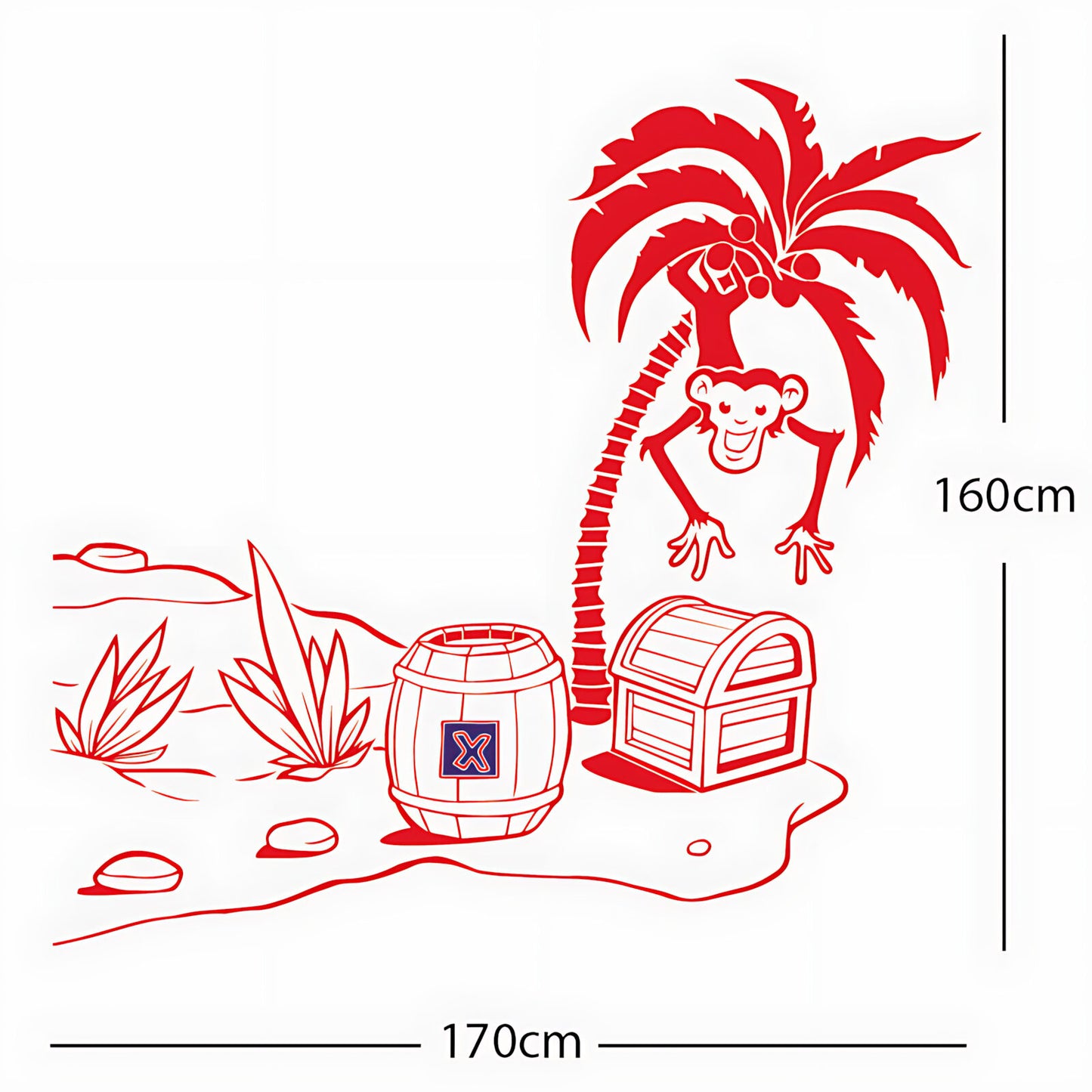 Monkey in Tree with Treasure Chest