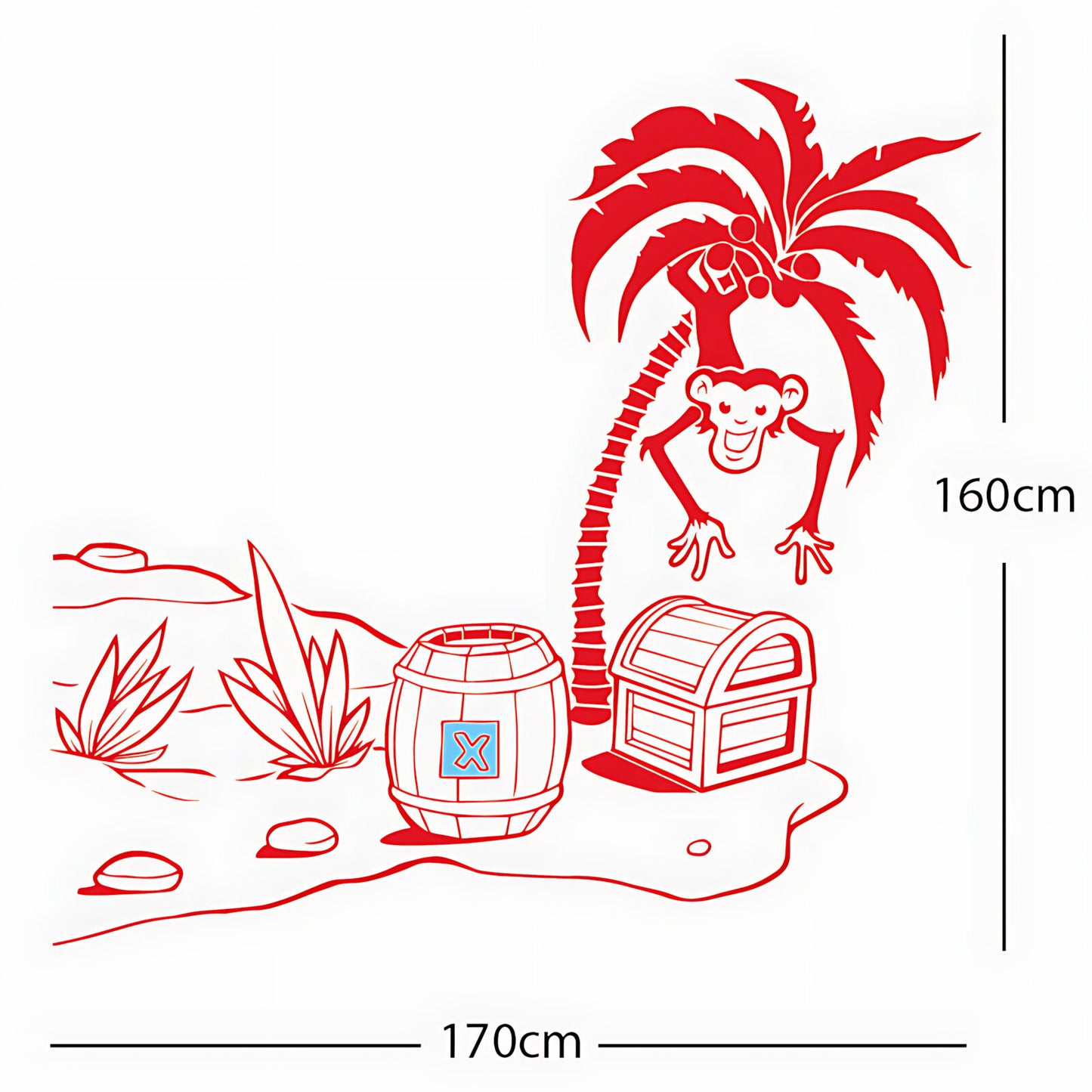 Monkey in Tree with Treasure Chest