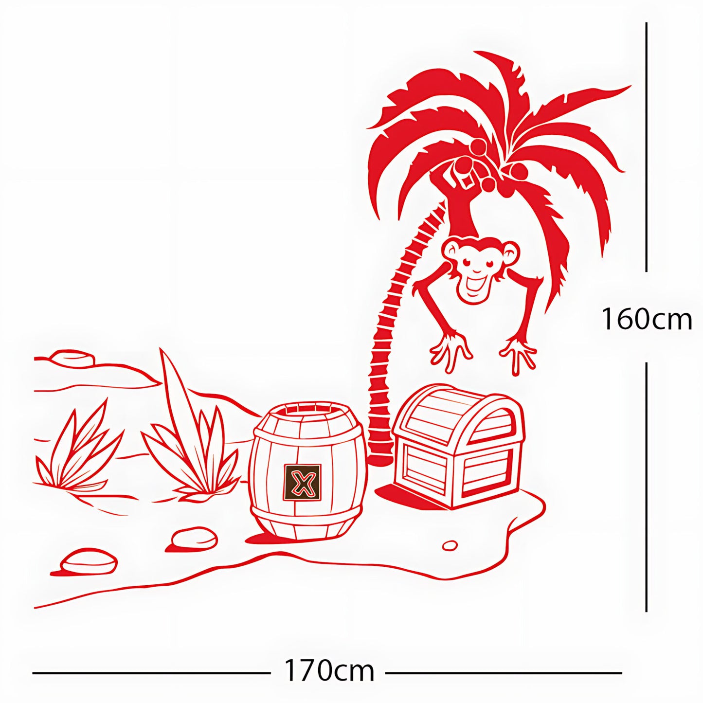 Monkey in Tree with Treasure Chest