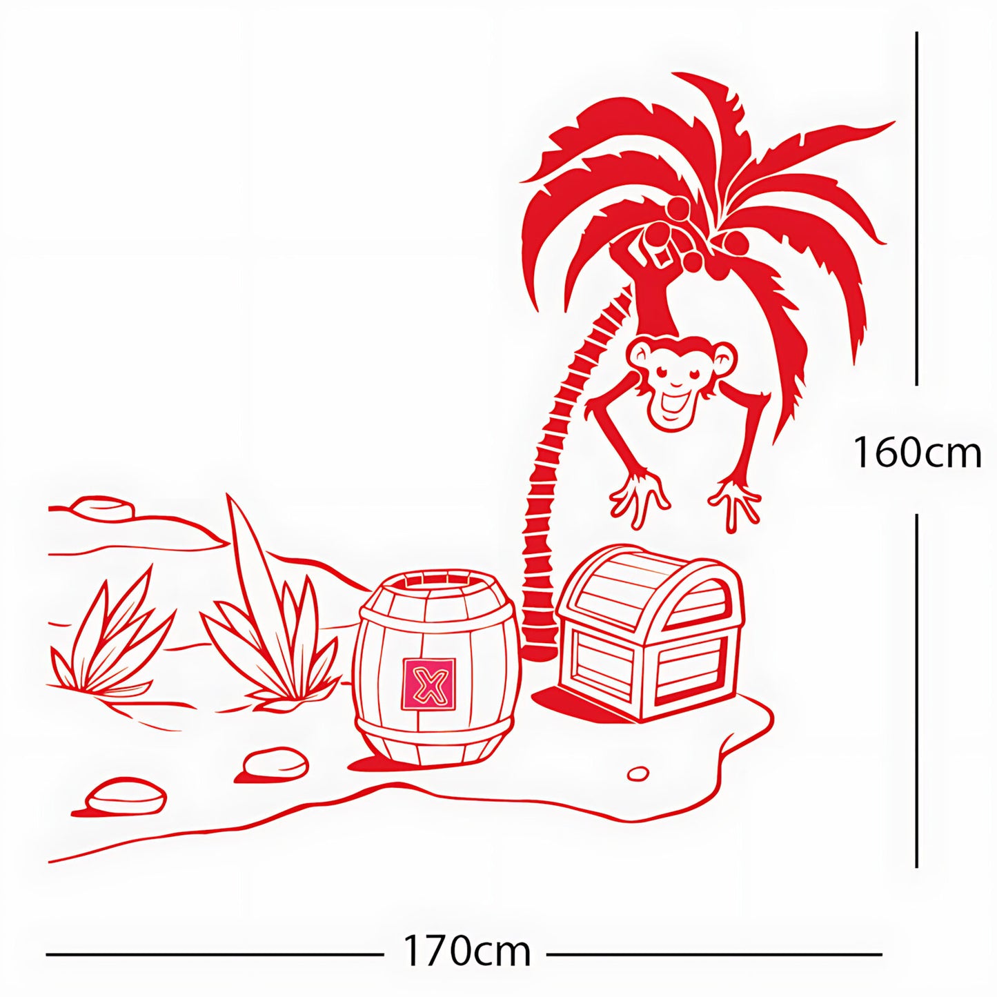 Monkey in Tree with Treasure Chest