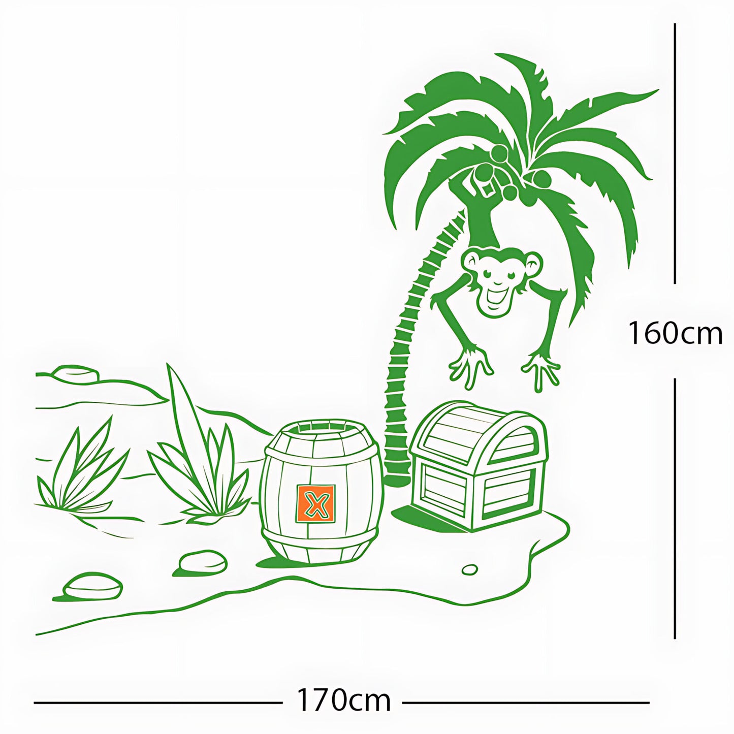 Monkey in Tree with Treasure Chest