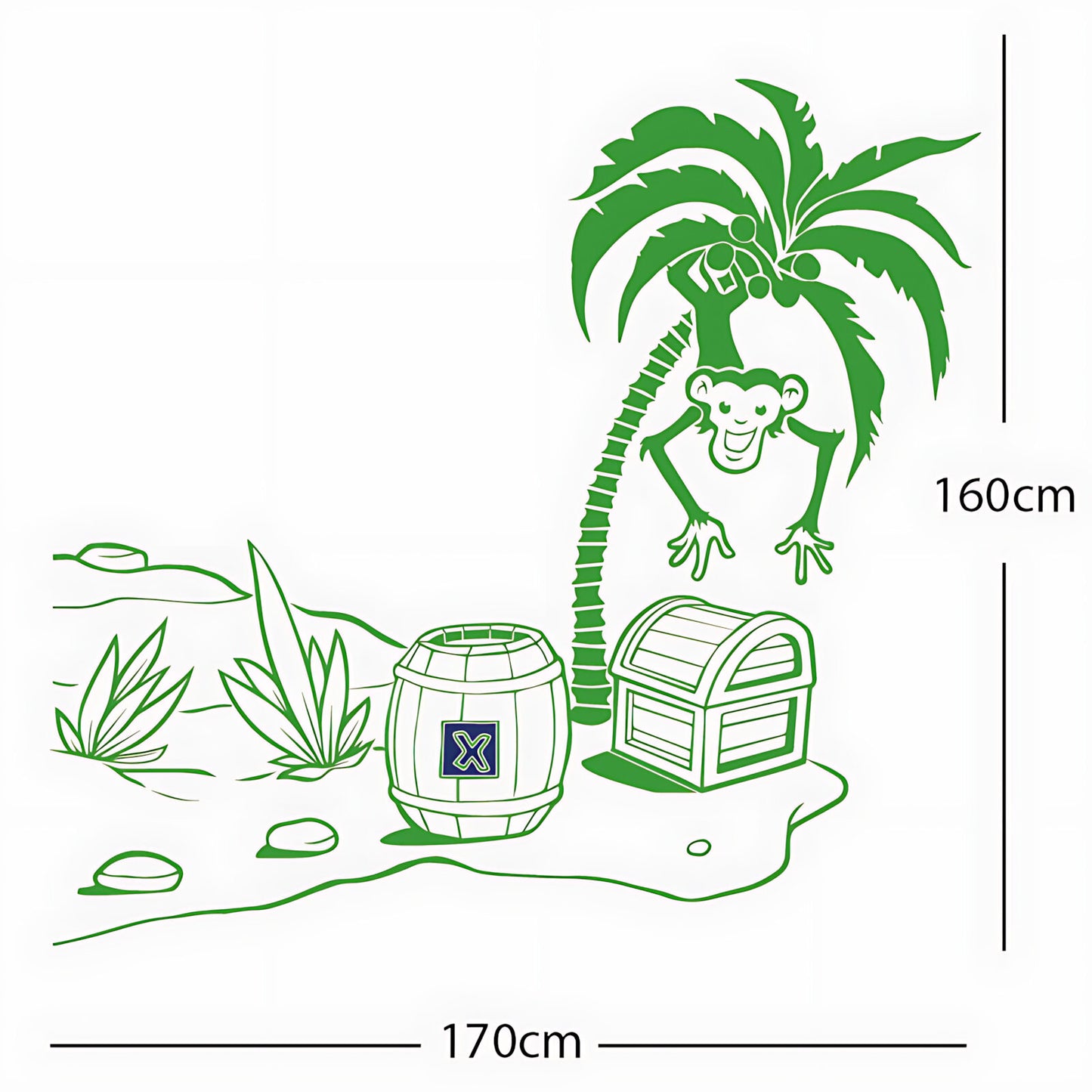 Monkey in Tree with Treasure Chest