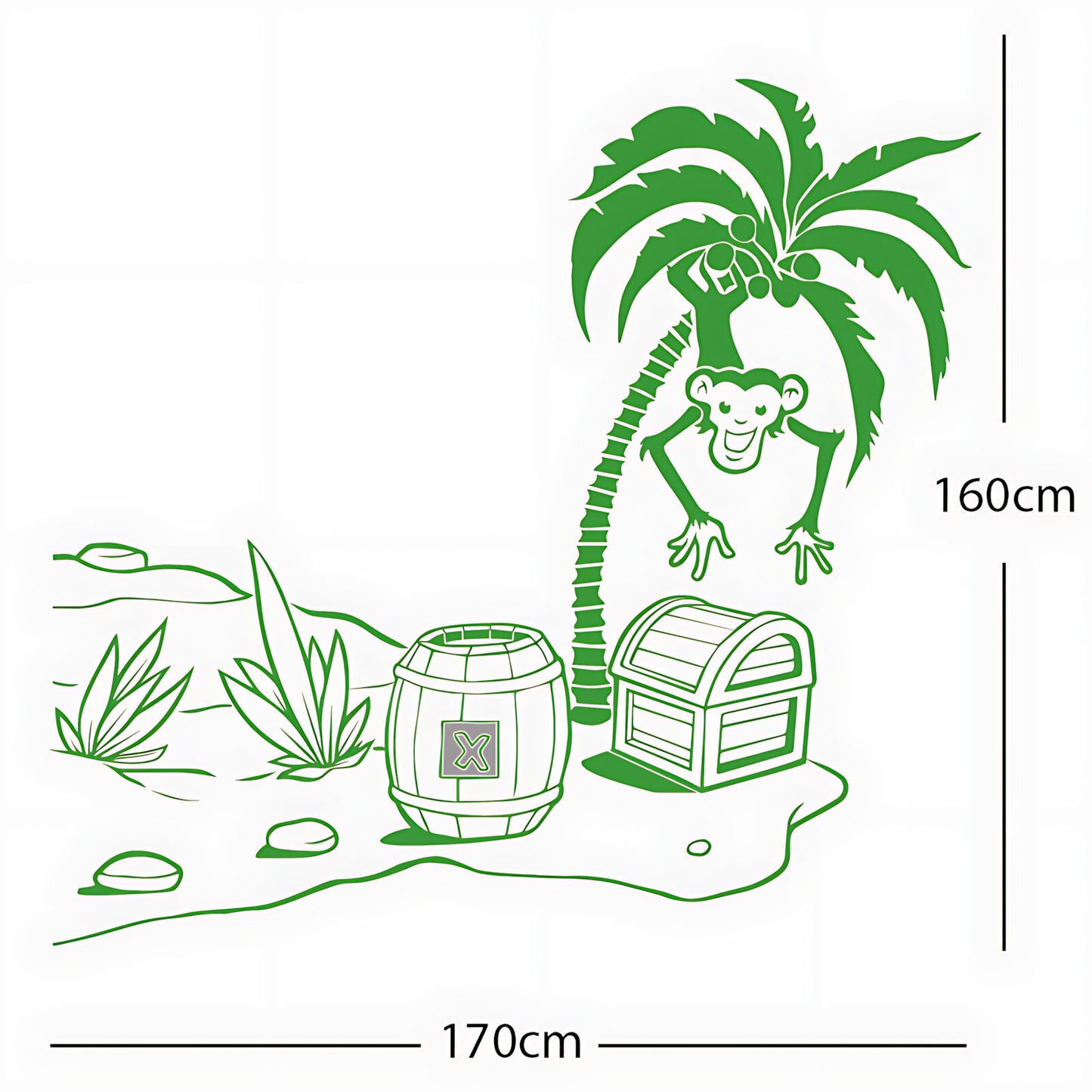 Monkey in Tree with Treasure Chest