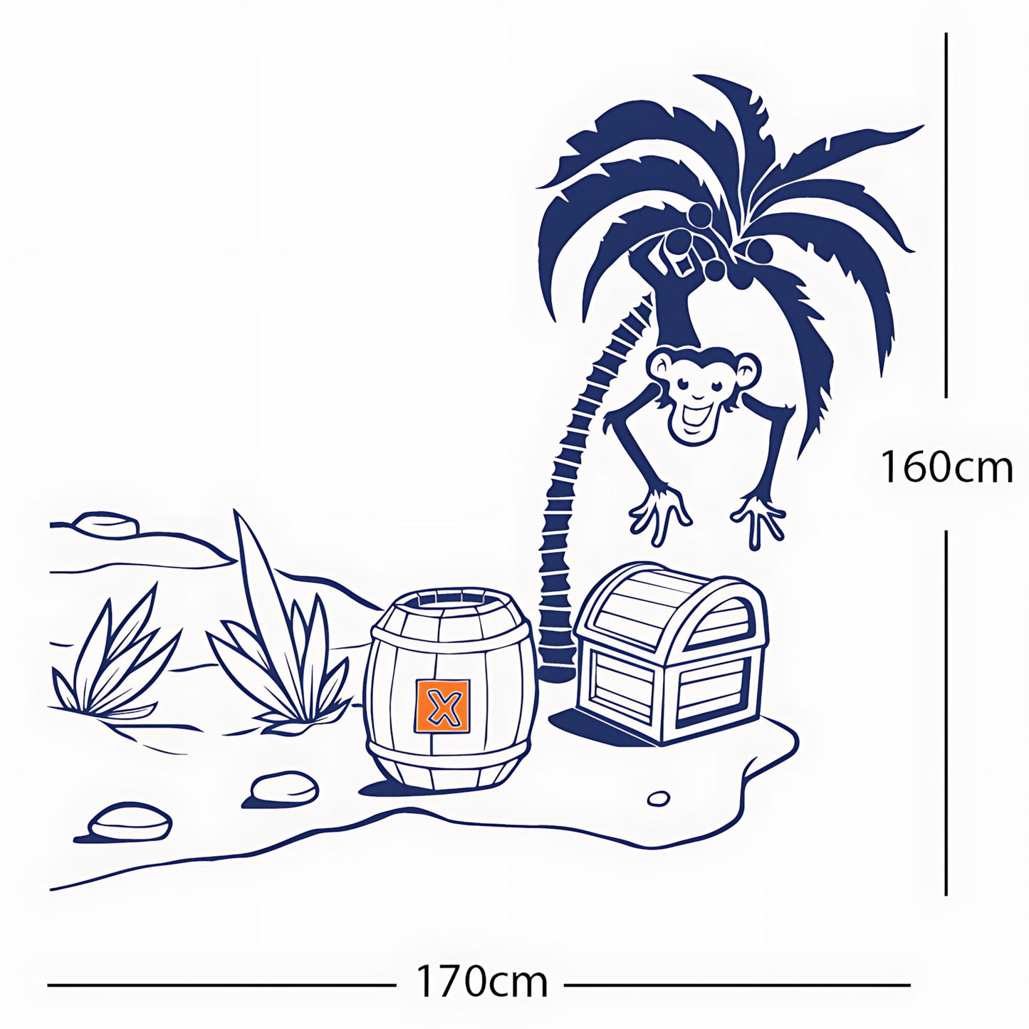 Monkey in Tree with Treasure Chest