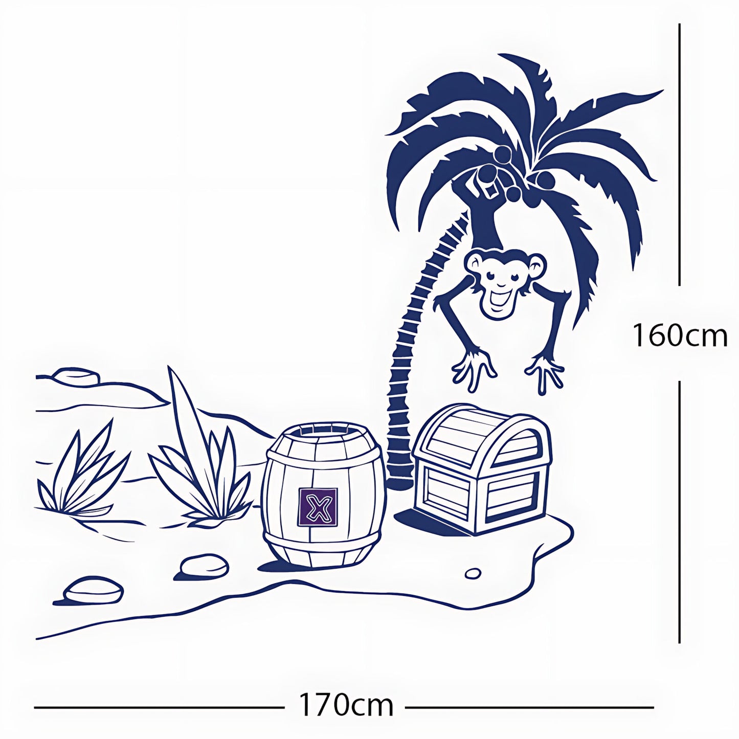 Monkey in Tree with Treasure Chest