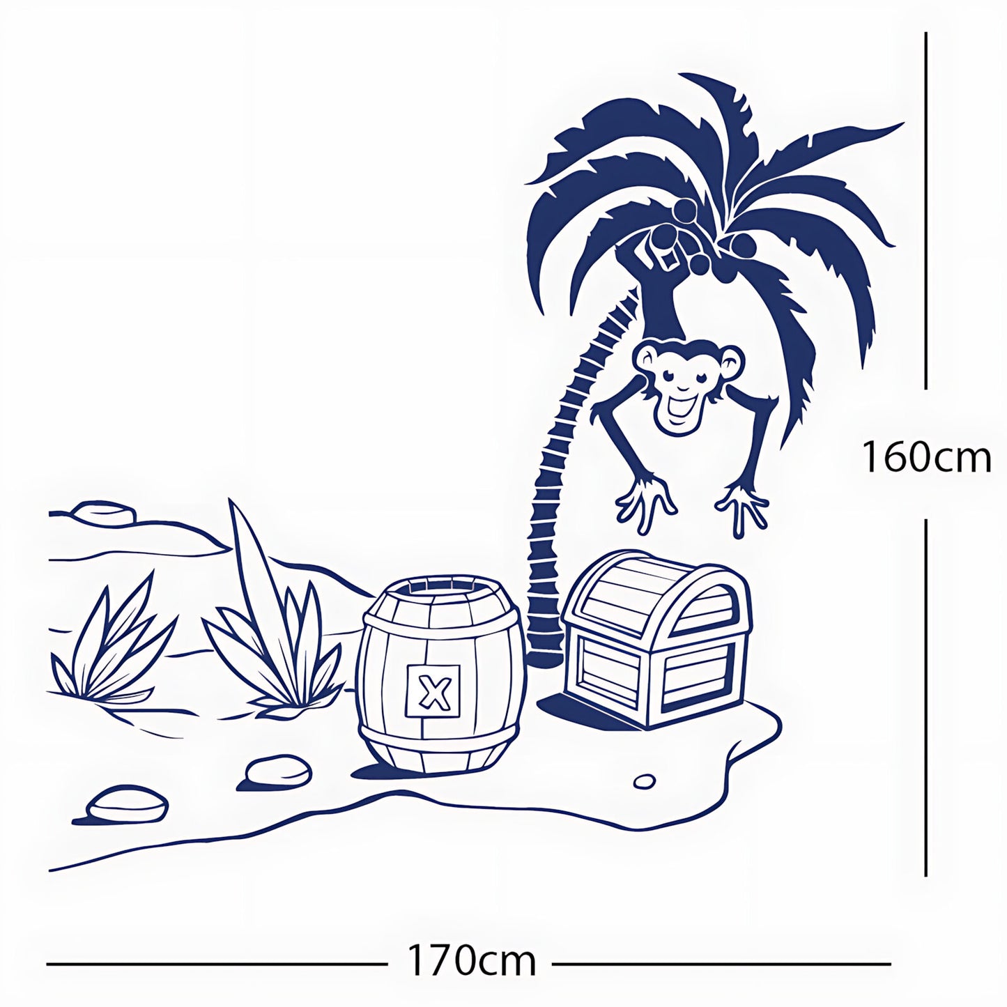 Monkey in Tree with Treasure Chest