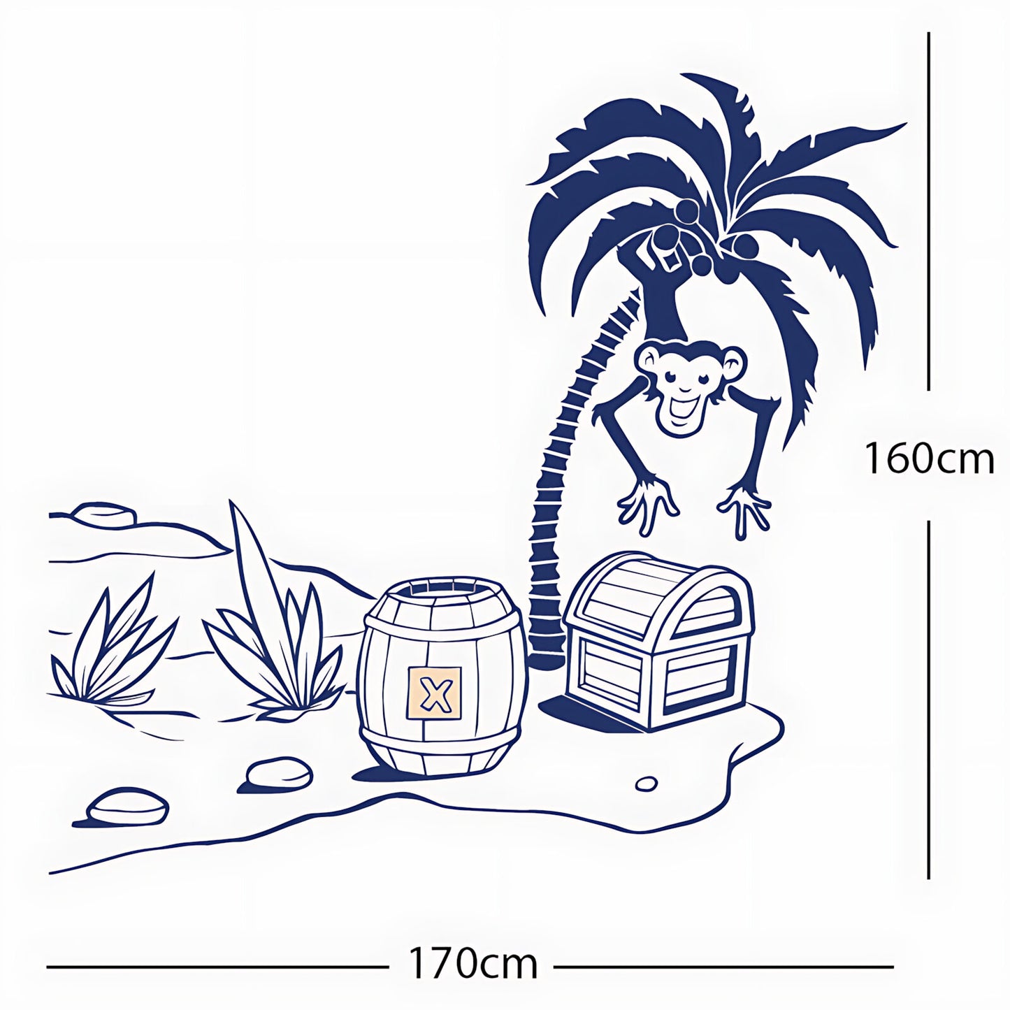 Monkey in Tree with Treasure Chest