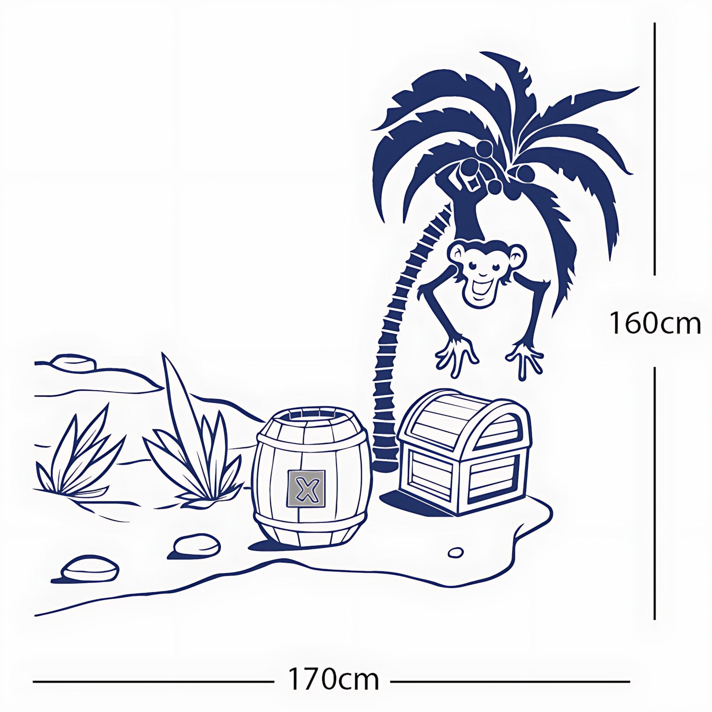 Monkey in Tree with Treasure Chest