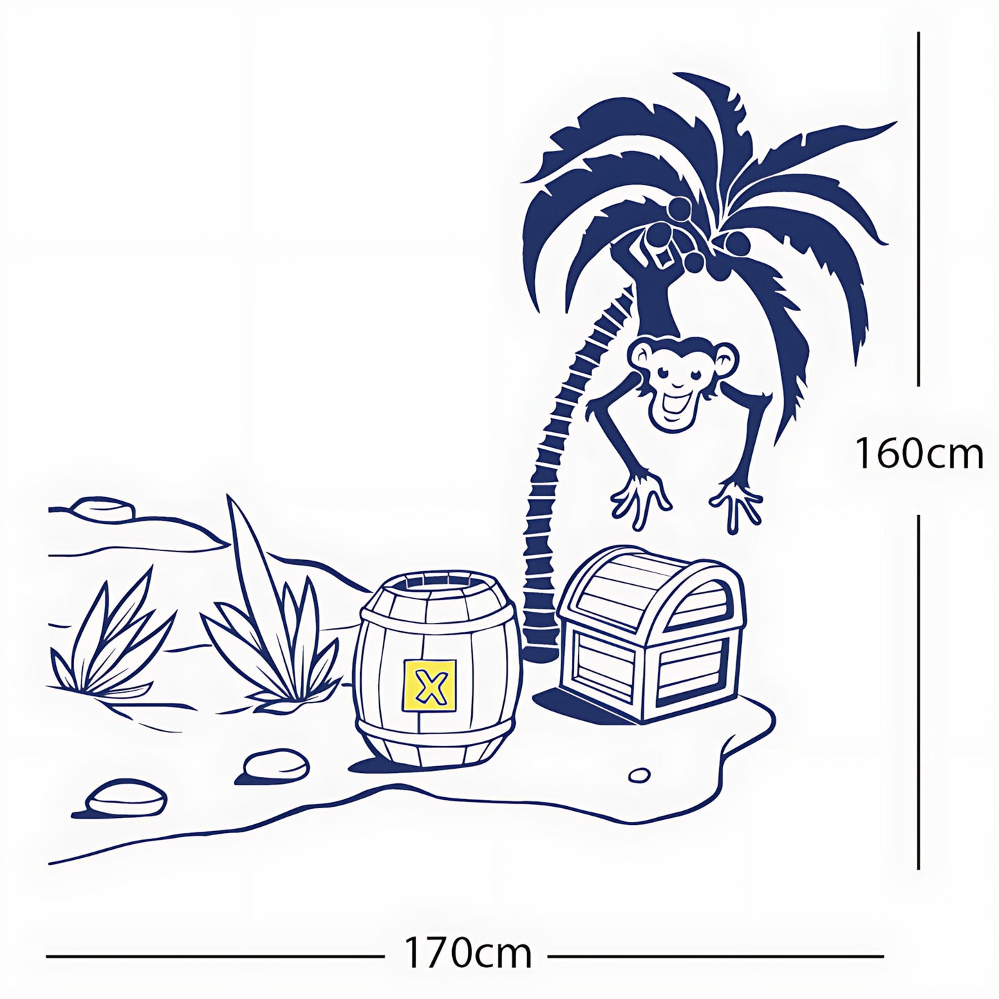 Monkey in Tree with Treasure Chest