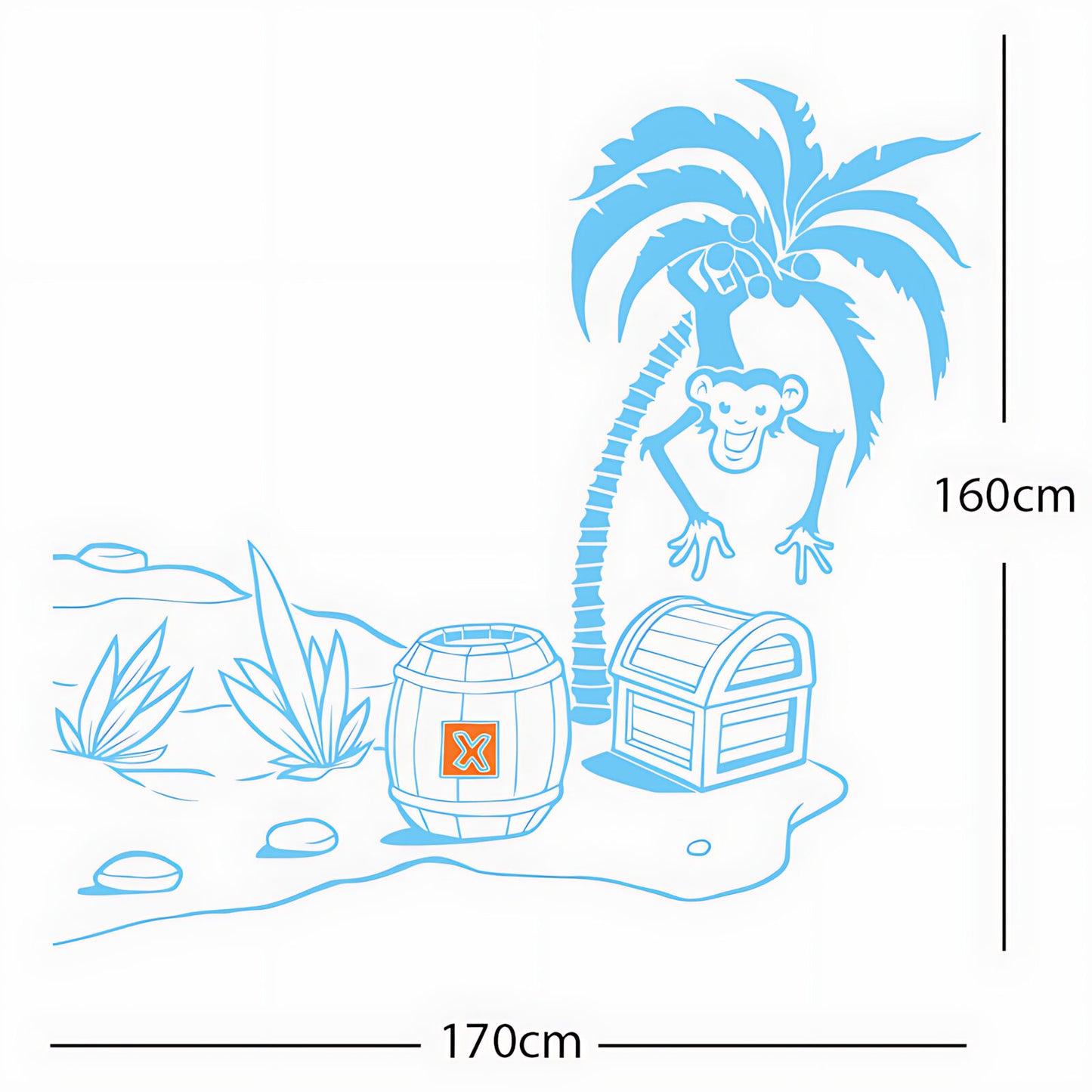 Monkey in Tree with Treasure Chest