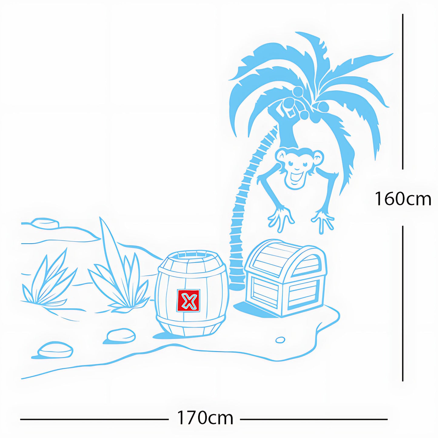 Monkey in Tree with Treasure Chest