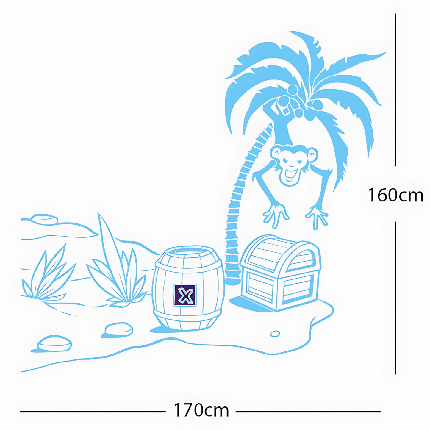 Monkey in Tree with Treasure Chest