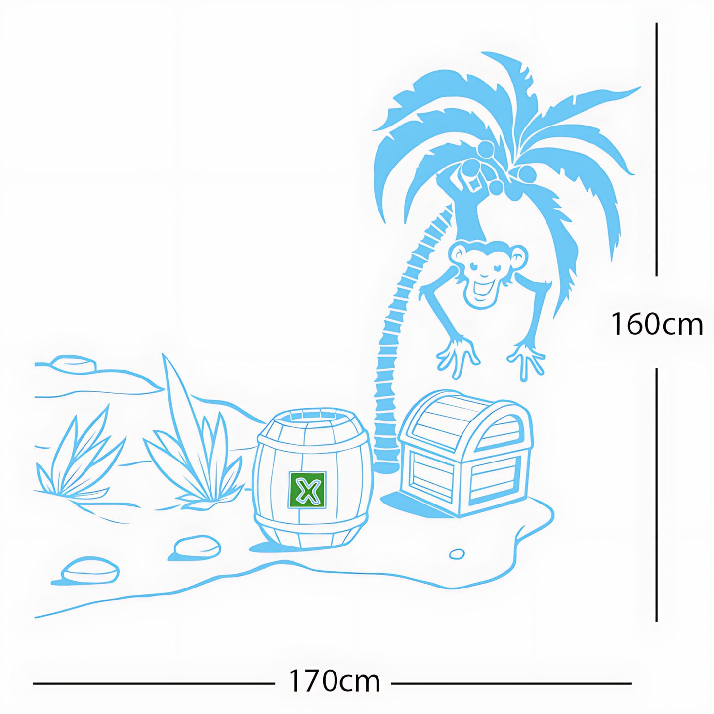 Monkey in Tree with Treasure Chest