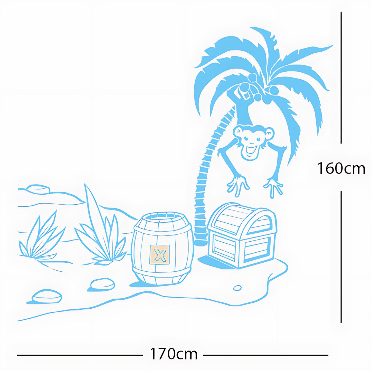 Monkey in Tree with Treasure Chest