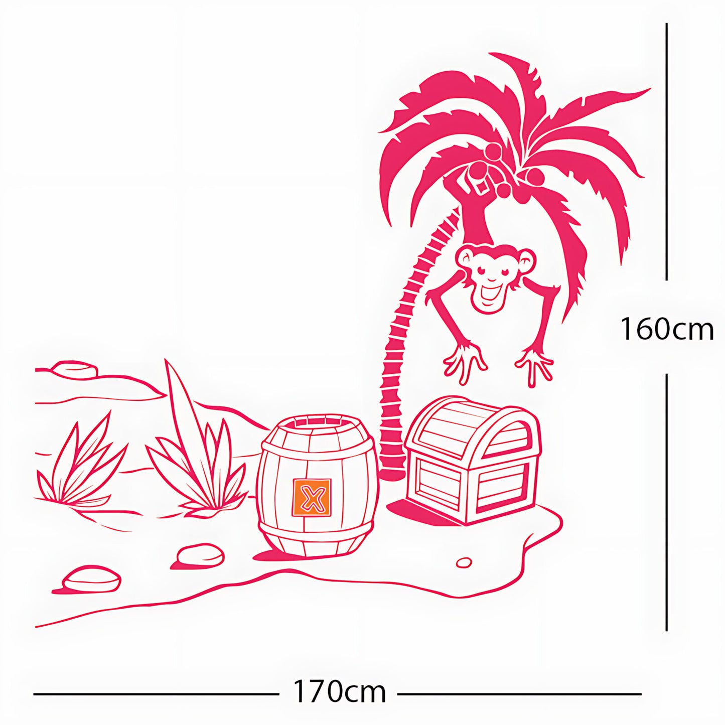 Monkey in Tree with Treasure Chest