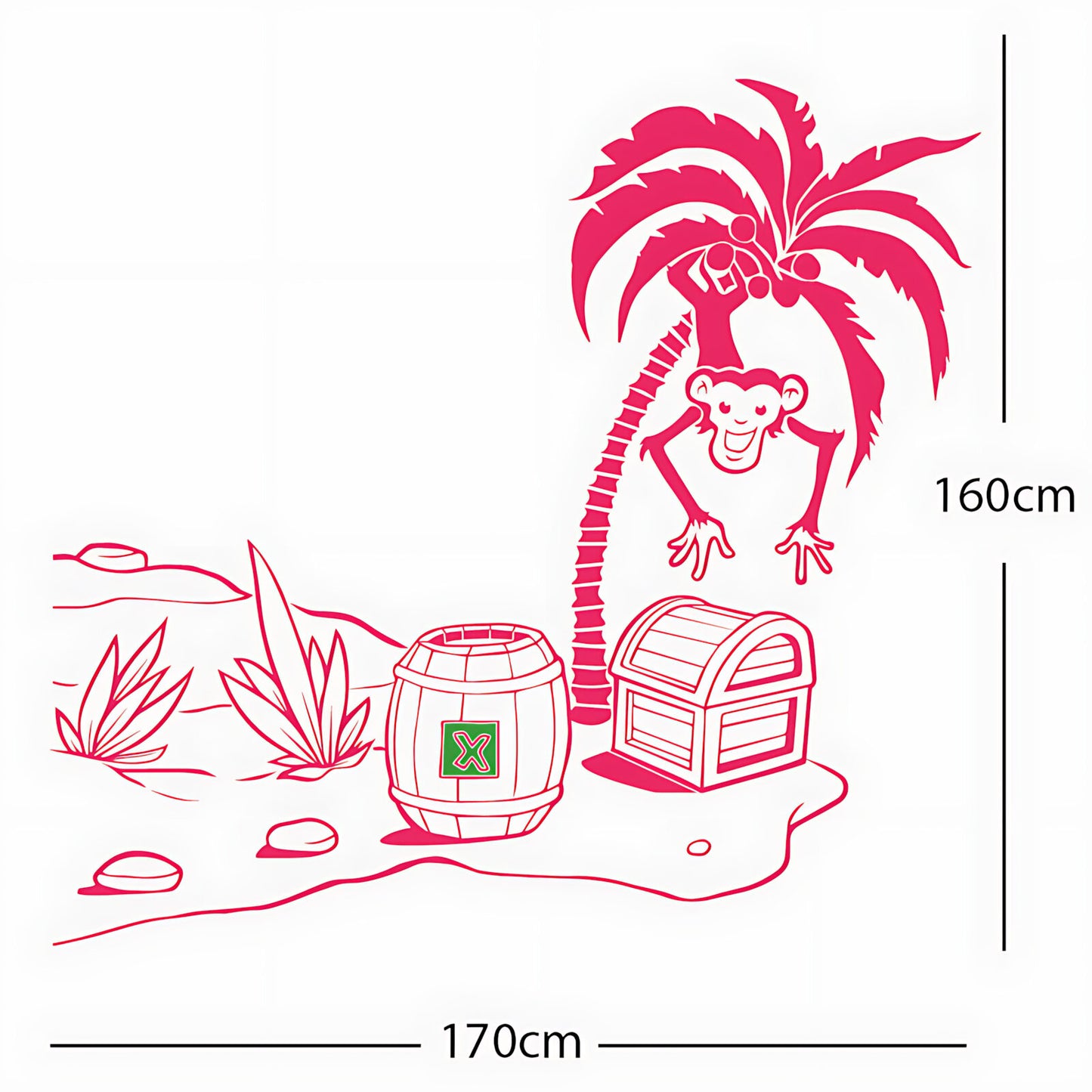 Monkey in Tree with Treasure Chest