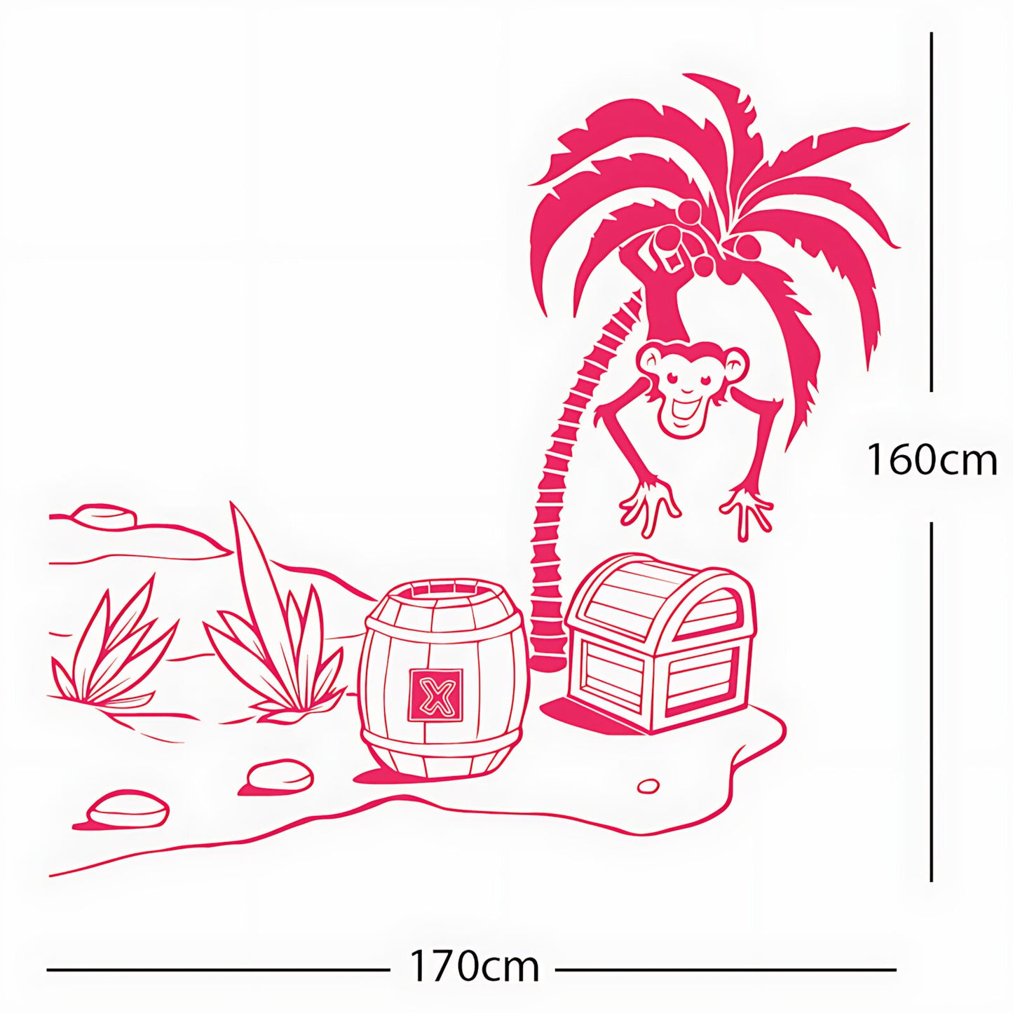 Monkey in Tree with Treasure Chest