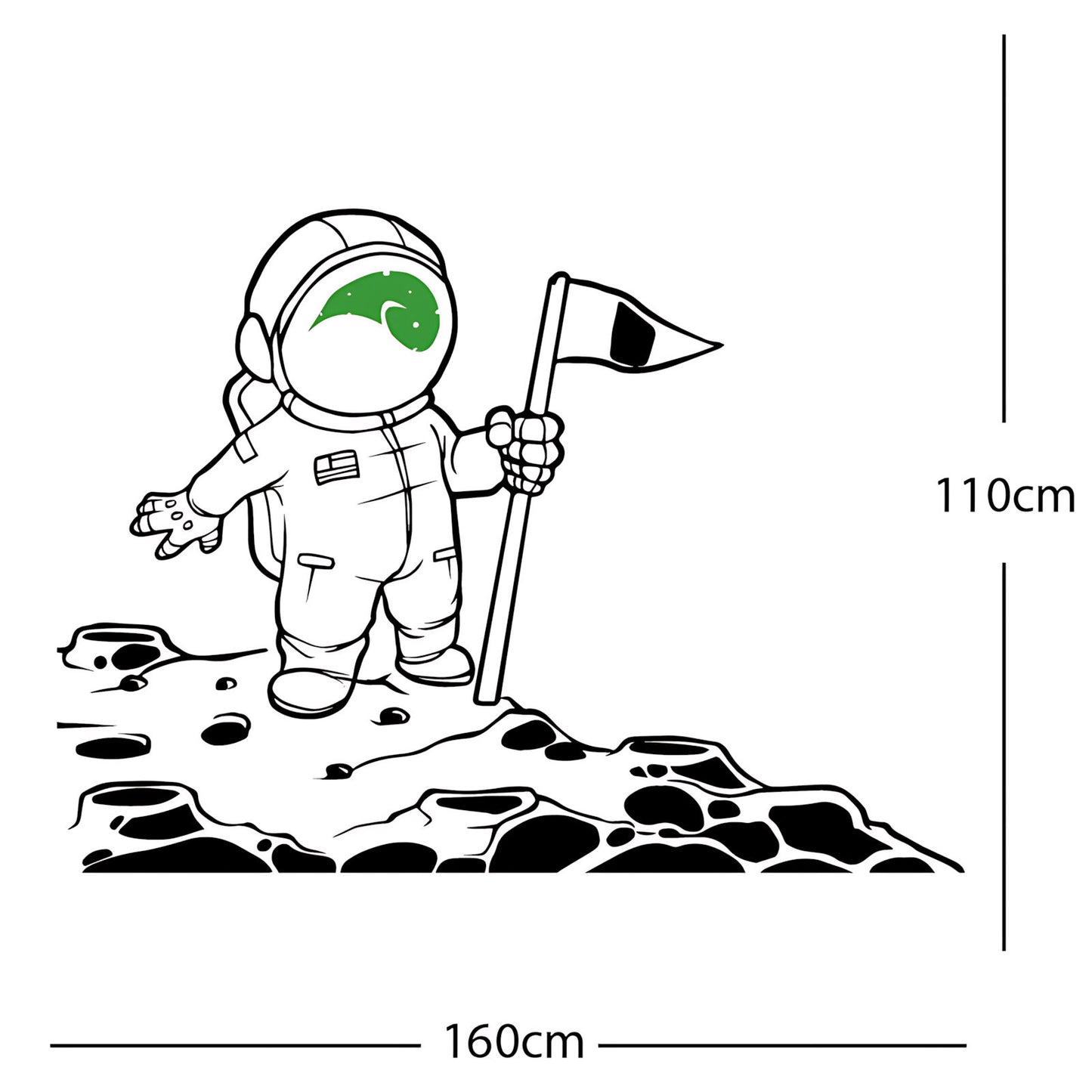 Spaceman on the Moon Wall Sticker – Astronaut Kids Bedroom Decal