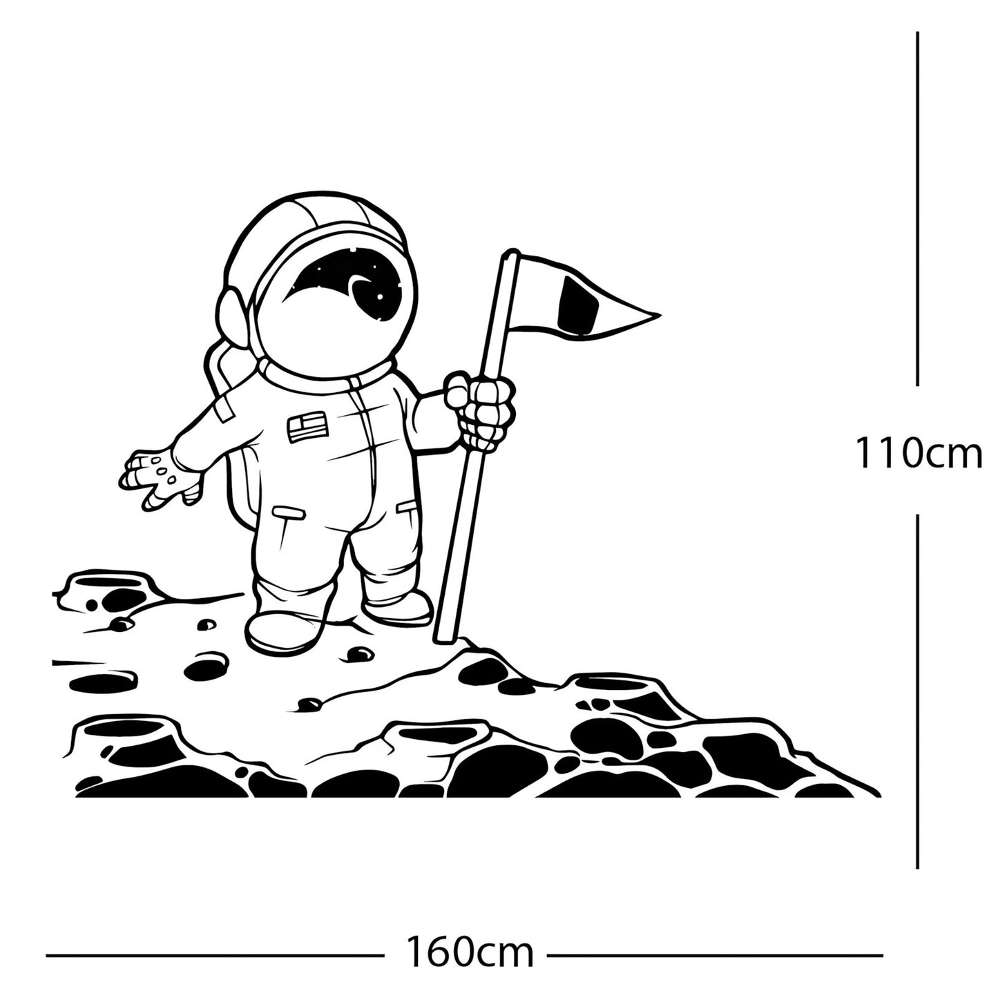 Spaceman on the Moon Wall Sticker – Astronaut Kids Bedroom Decal