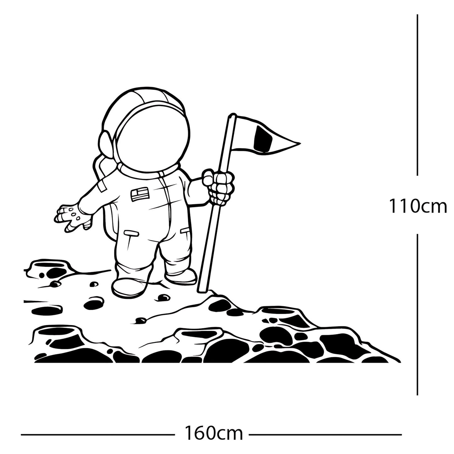 Spaceman on the Moon Wall Sticker – Astronaut Kids Bedroom Decal
