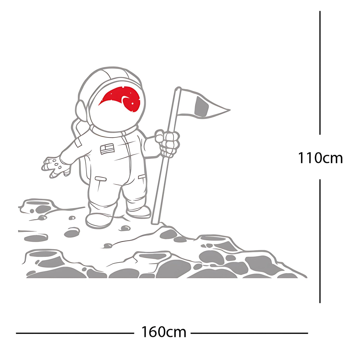 Spaceman on the Moon Wall Sticker – Astronaut Kids Bedroom Decal