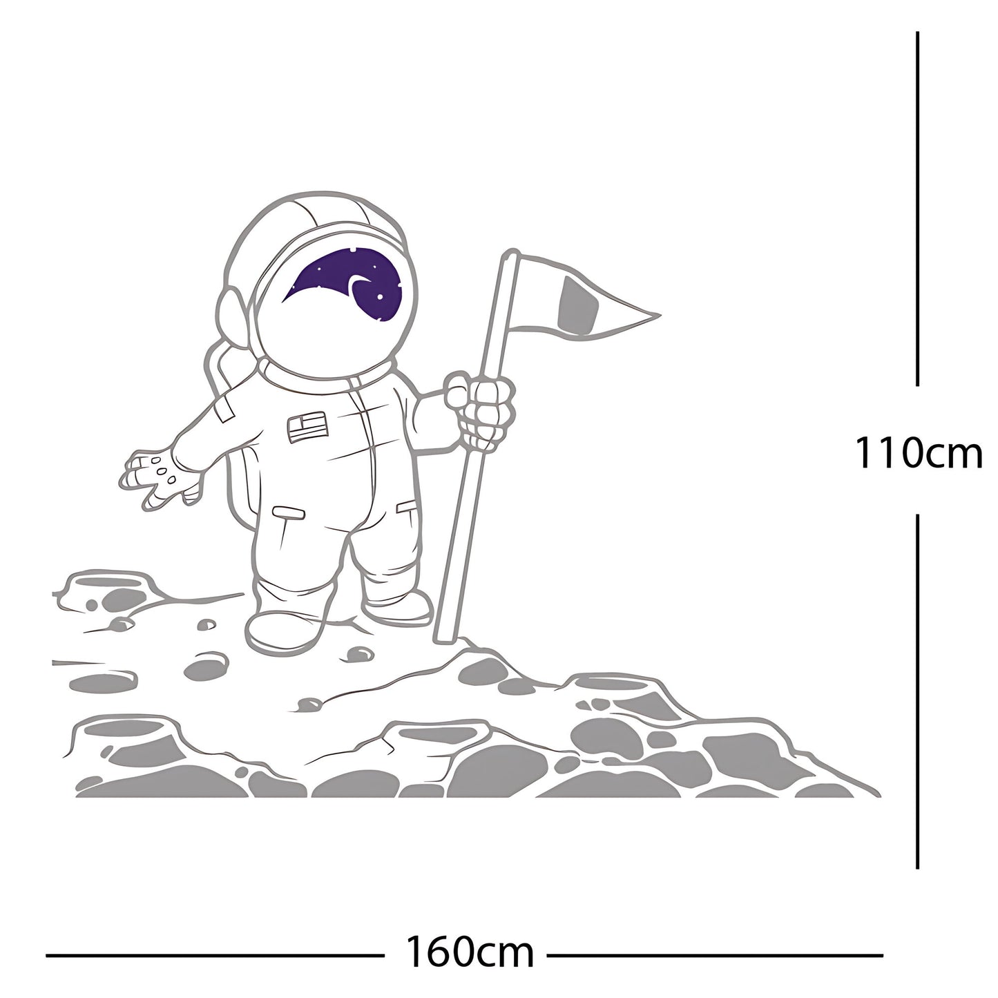Spaceman on the Moon Wall Sticker – Astronaut Kids Bedroom Decal
