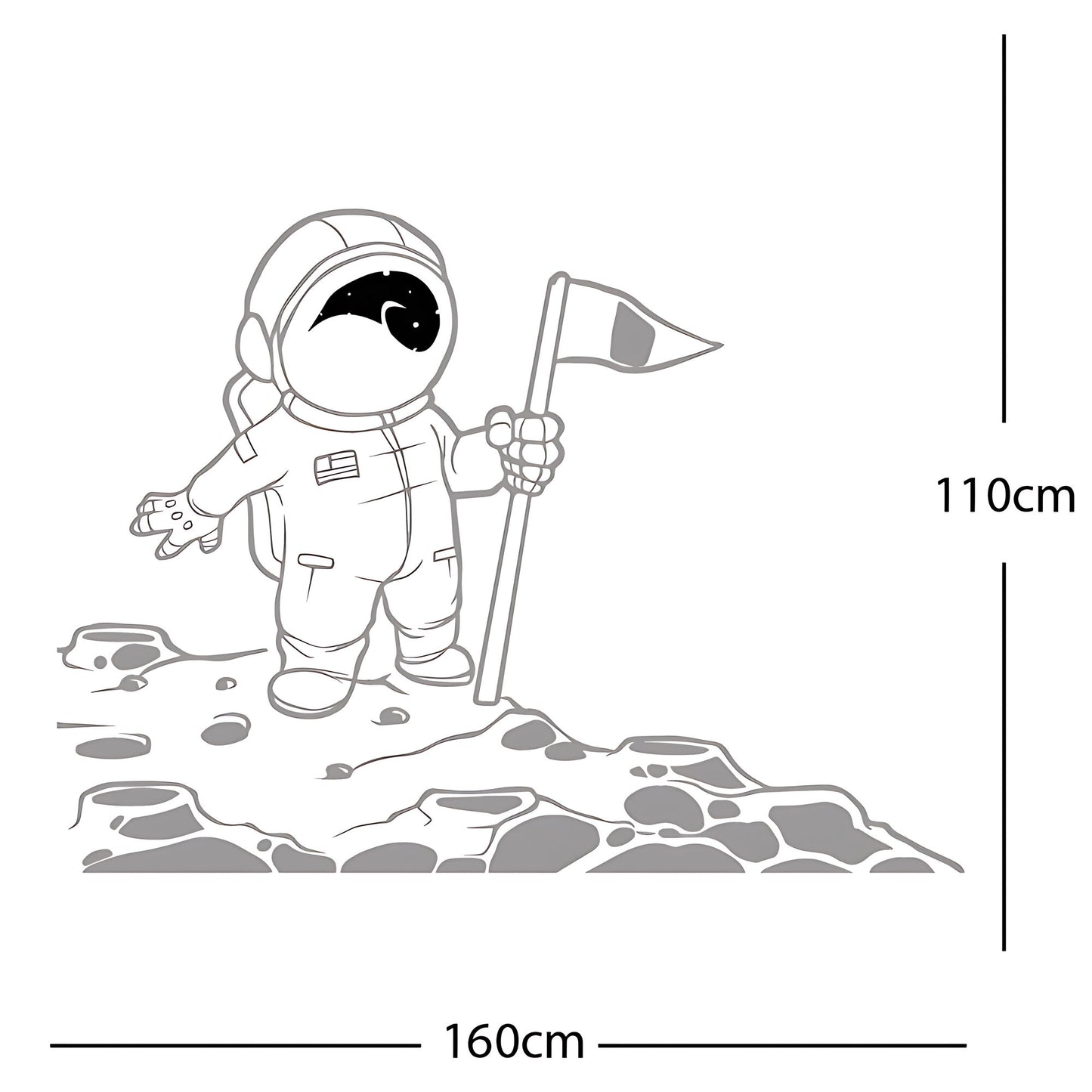 Spaceman on the Moon Wall Sticker – Astronaut Kids Bedroom Decal