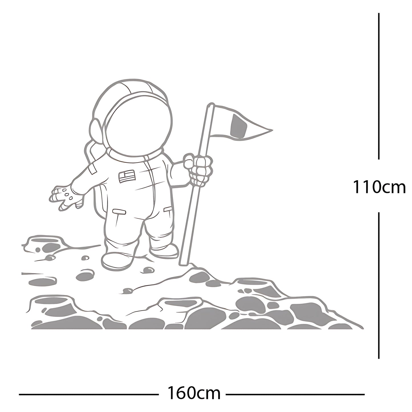 Spaceman on the Moon Wall Sticker – Astronaut Kids Bedroom Decal