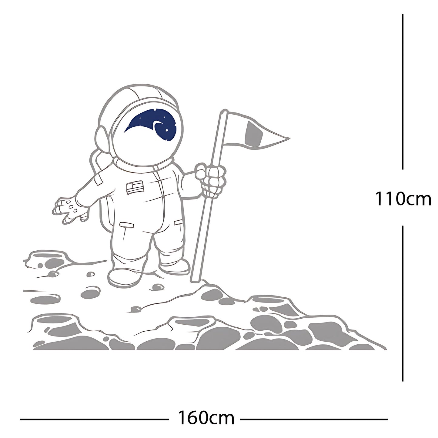 Spaceman on the Moon Wall Sticker – Astronaut Kids Bedroom Decal