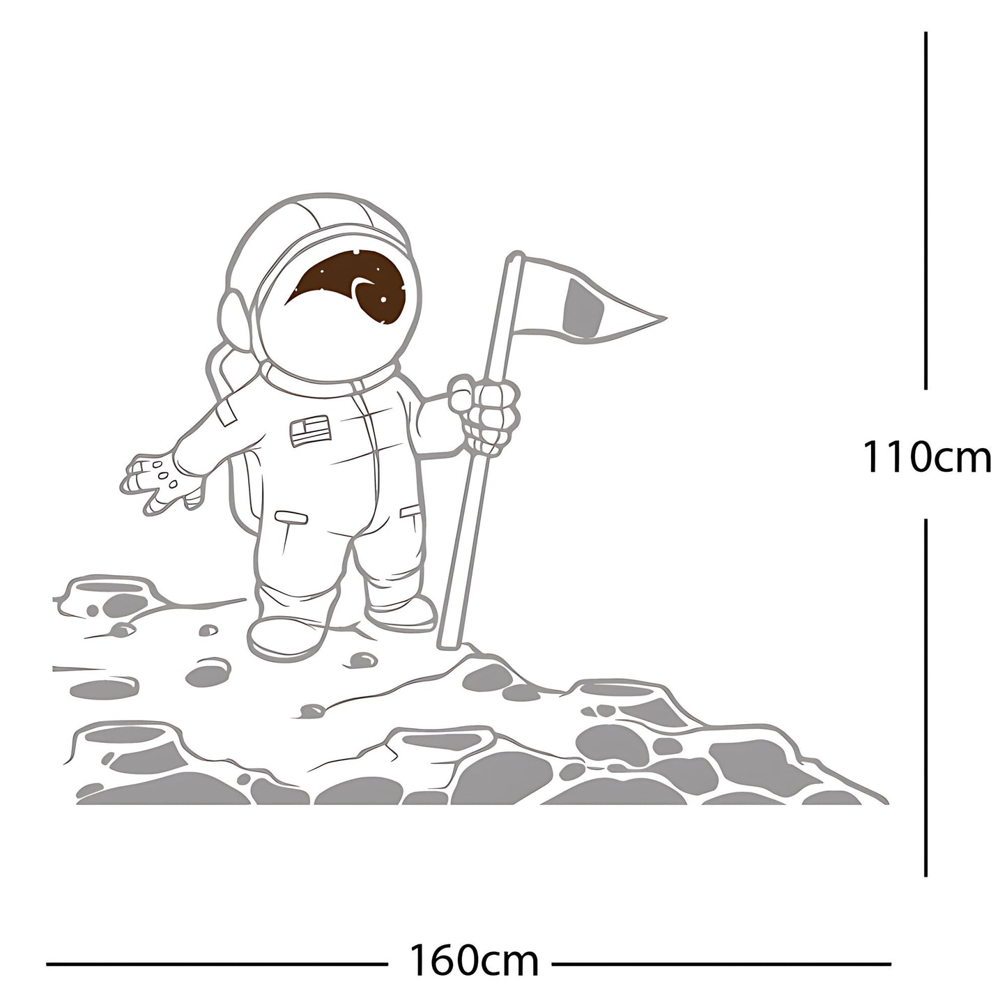 Spaceman on the Moon Wall Sticker – Astronaut Kids Bedroom Decal