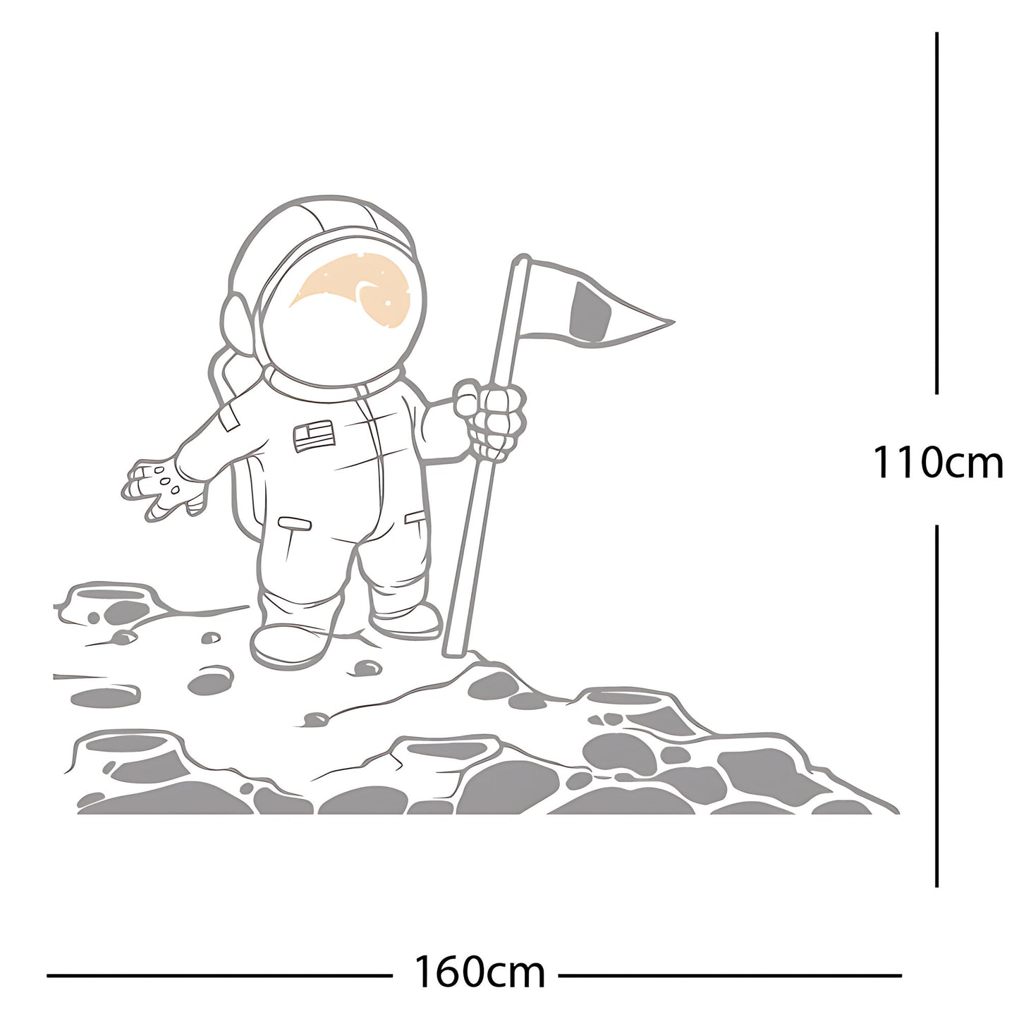 Spaceman on the Moon Wall Sticker – Astronaut Kids Bedroom Decal
