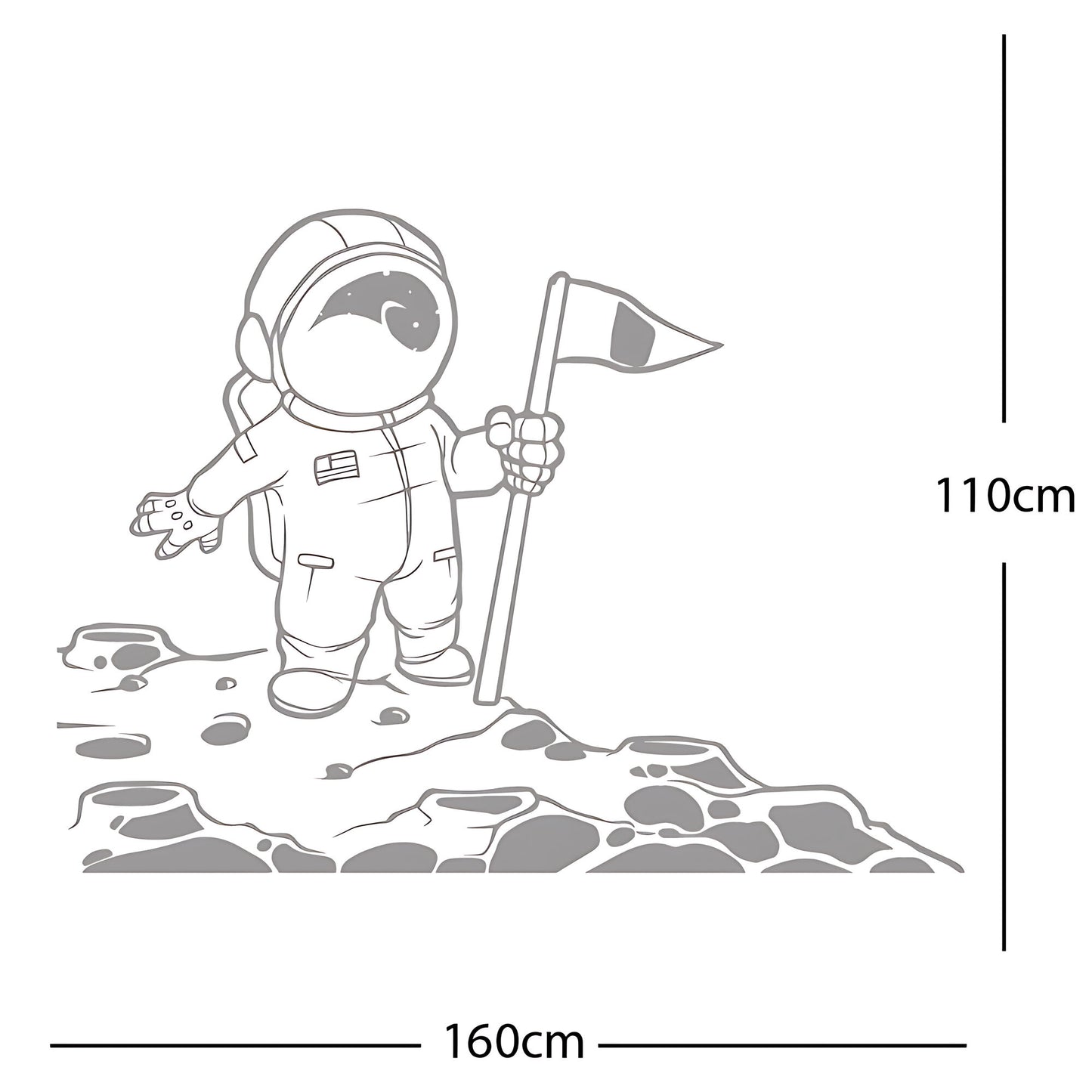 Spaceman on the Moon Wall Sticker – Astronaut Kids Bedroom Decal