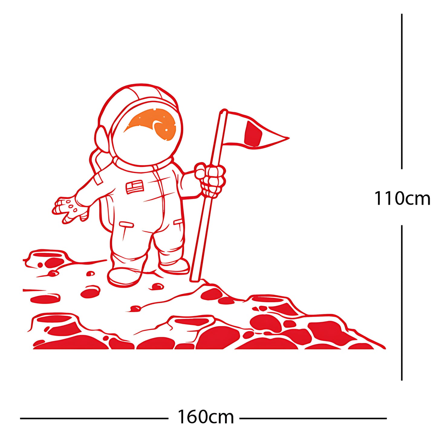 Spaceman on the Moon Wall Sticker – Astronaut Kids Bedroom Decal