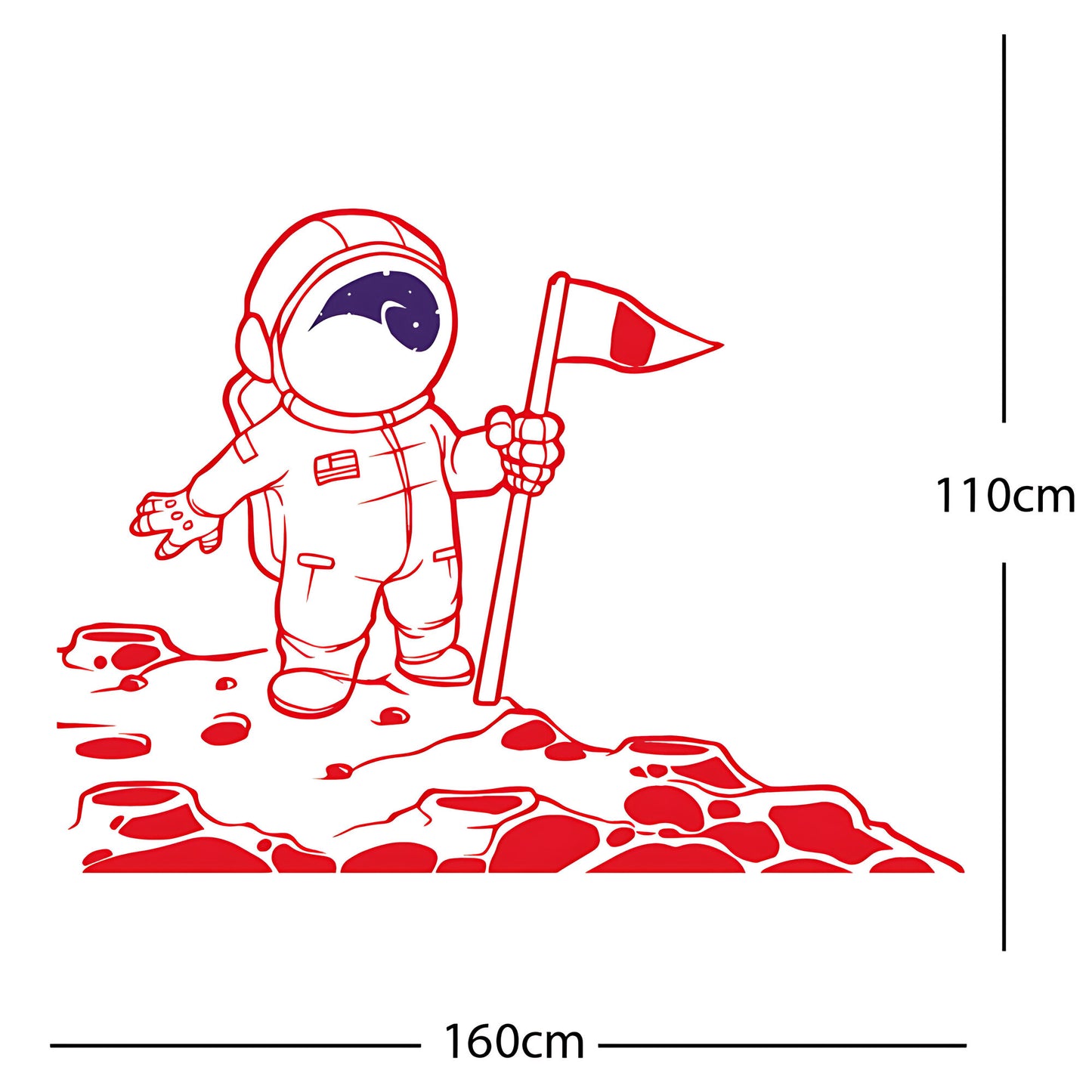 Spaceman on the Moon Wall Sticker – Astronaut Kids Bedroom Decal